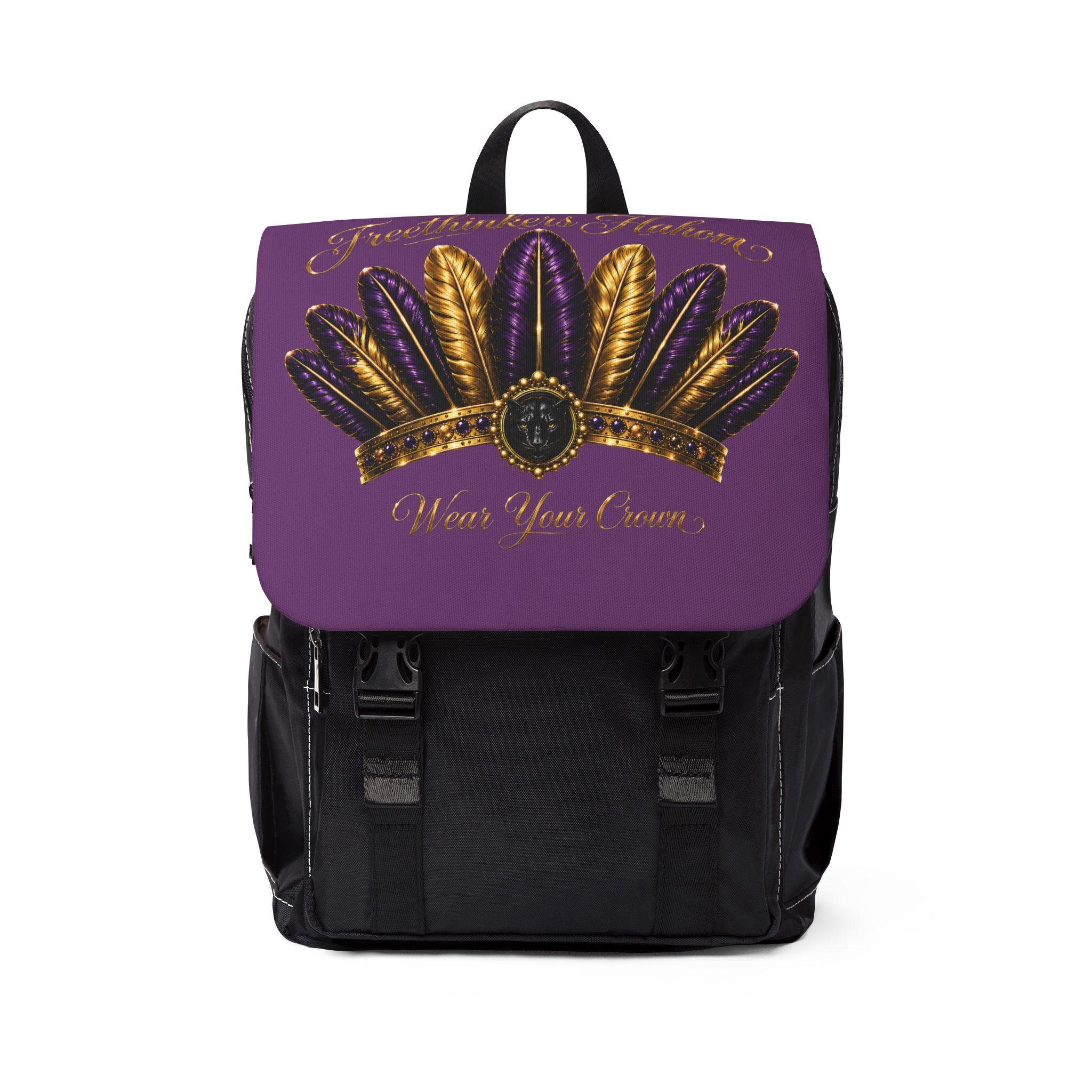 Wear Your Crown Purple Feather Crown Backpack