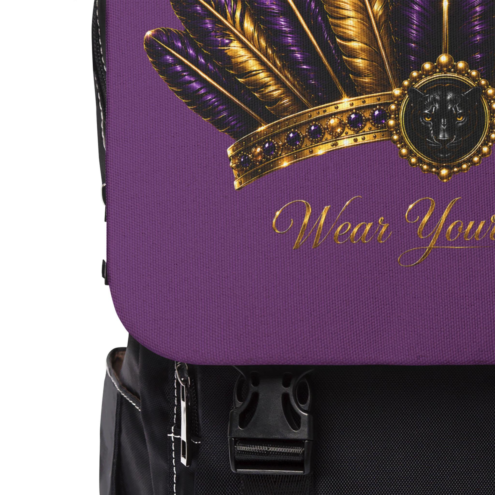 Wear Your Crown Purple Feather Crown Backpack, view 3