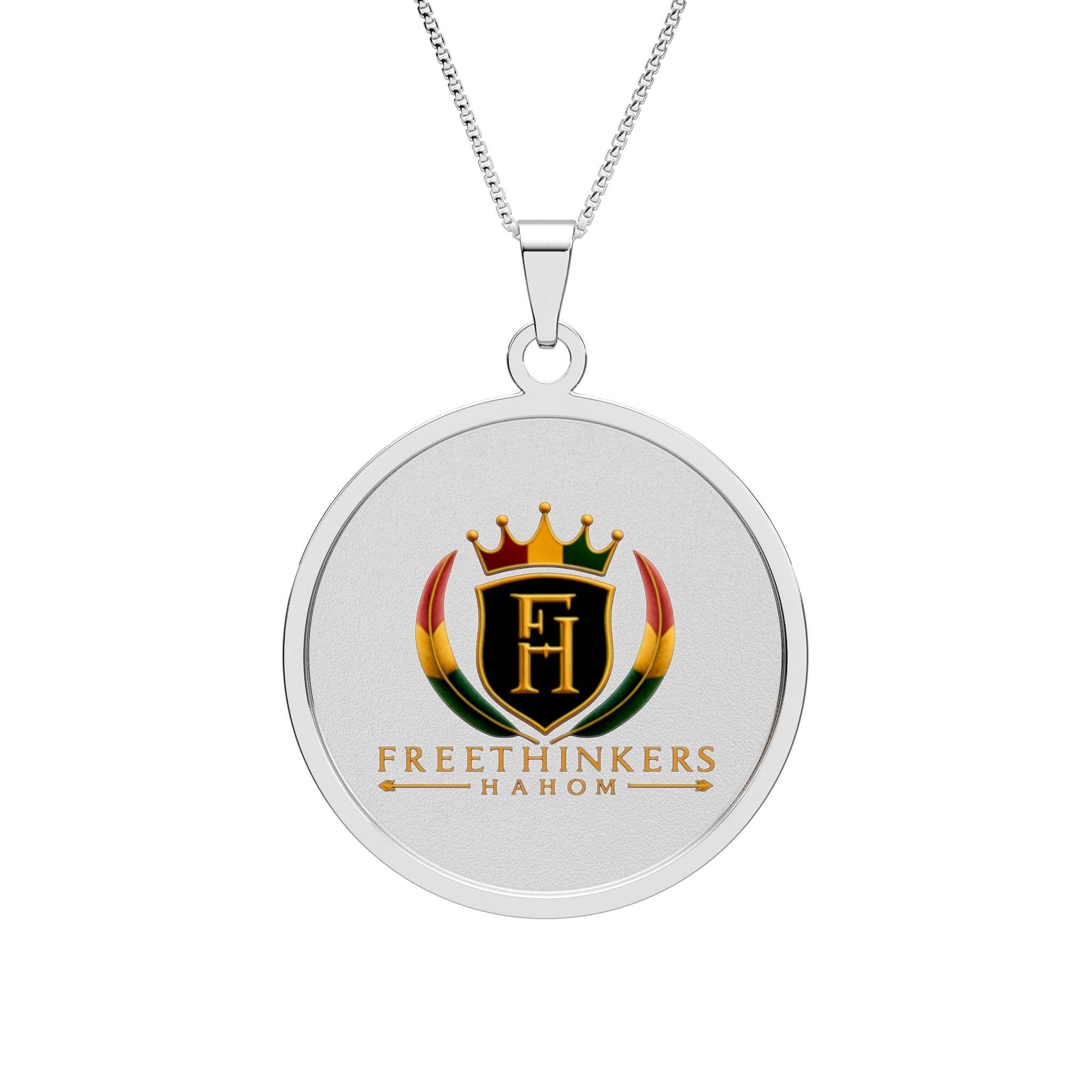 Freethinkers Crest Round Border Photo Pendant Custom Photo Necklace
