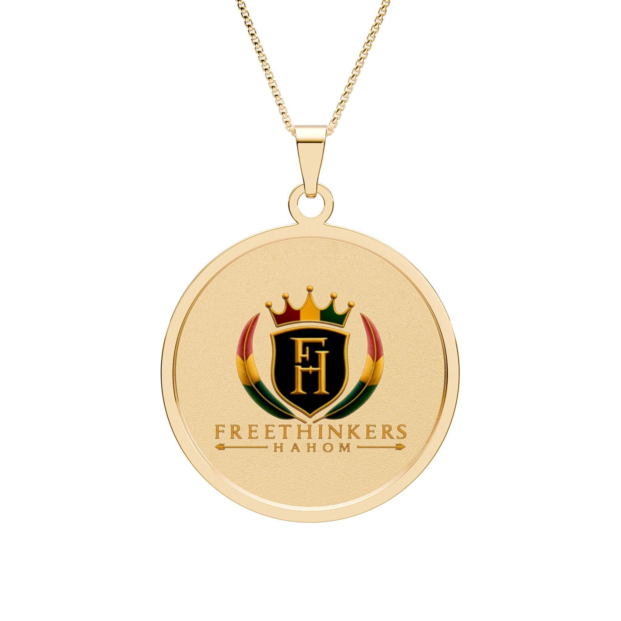 Freethinkers Crest Round Border Photo Pendant Custom Photo Necklace, view 2