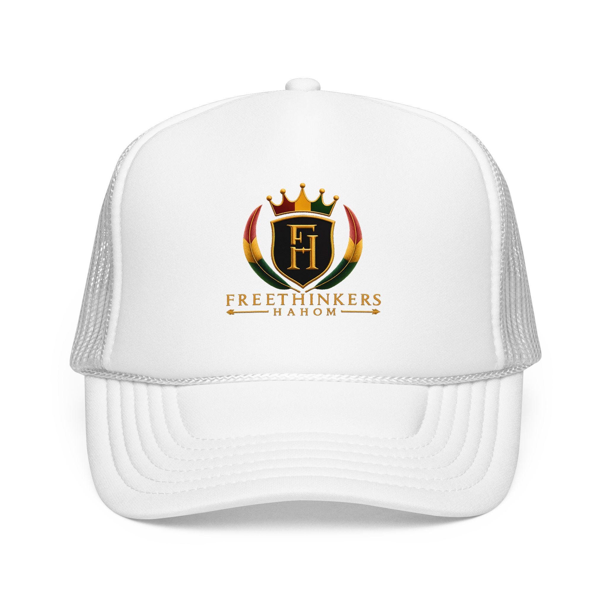 FreeThinkers Harok Logo Trucker Hat Crown Shield Emblem Mesh Cap, view 2
