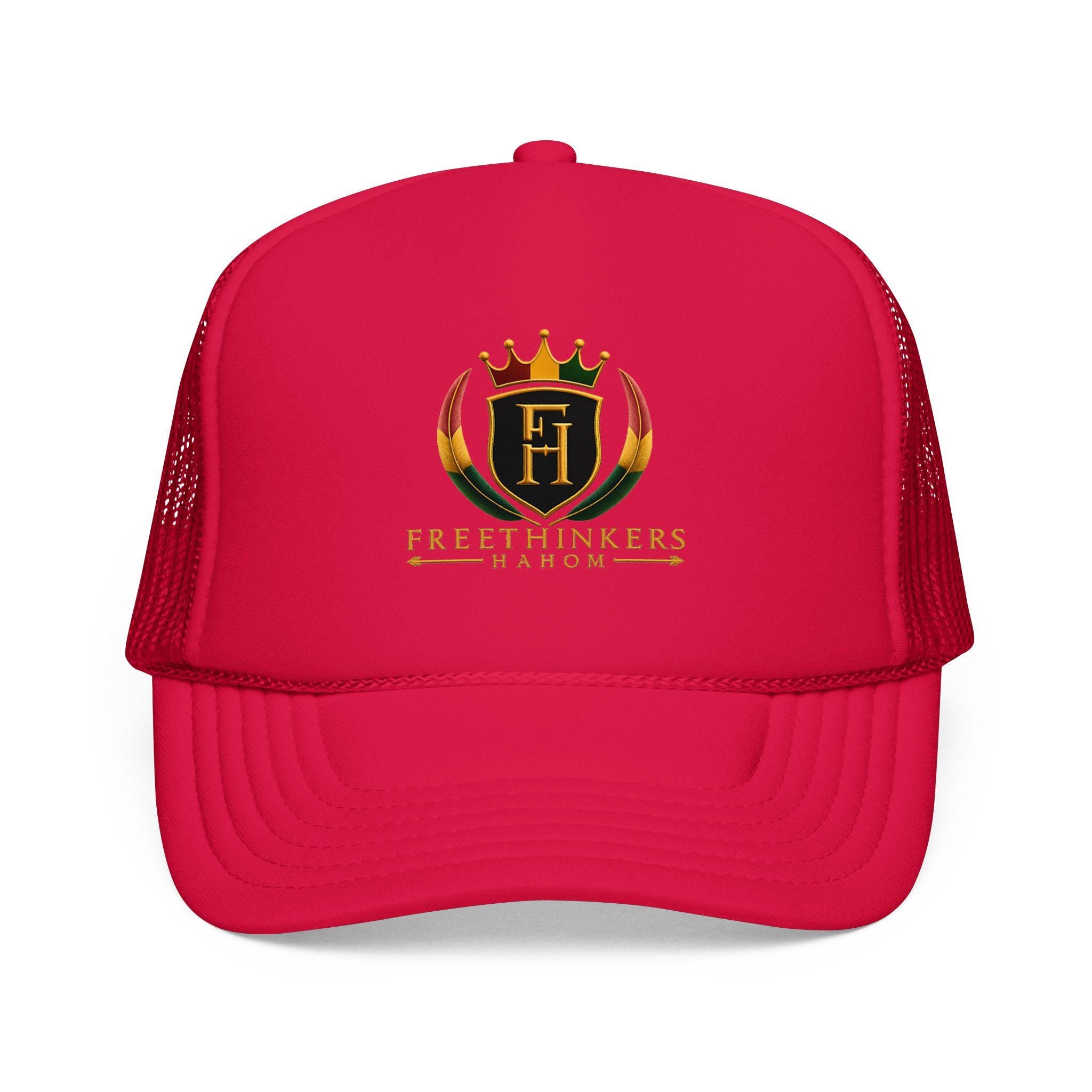 FreeThinkers Harok Logo Trucker Hat Crown Shield Emblem Mesh Cap, view 8