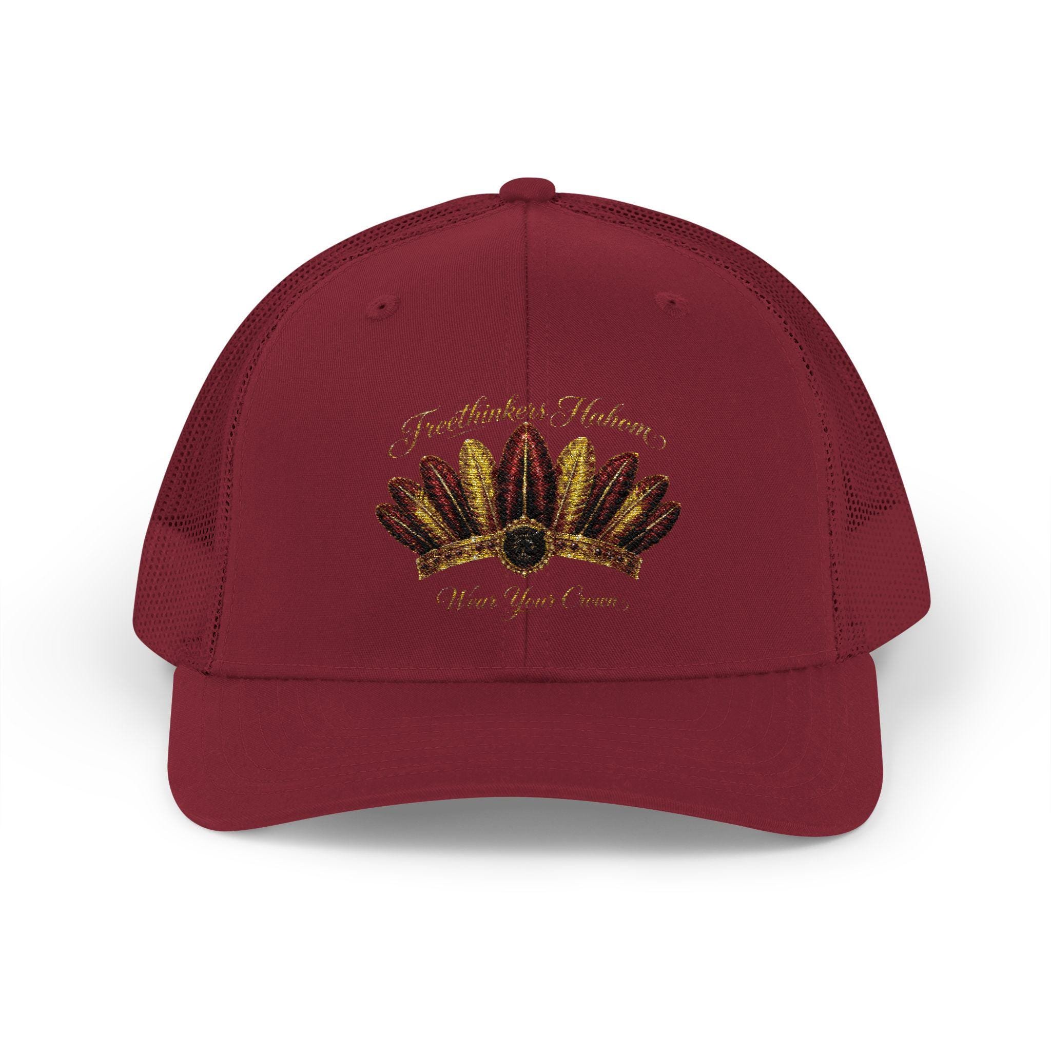 Gold Feather Crown Cap