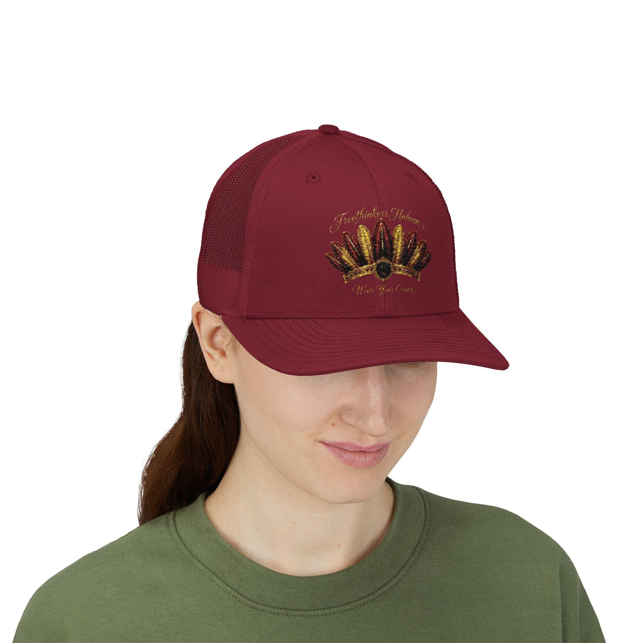 Gold Feather Crown Cap, view 3