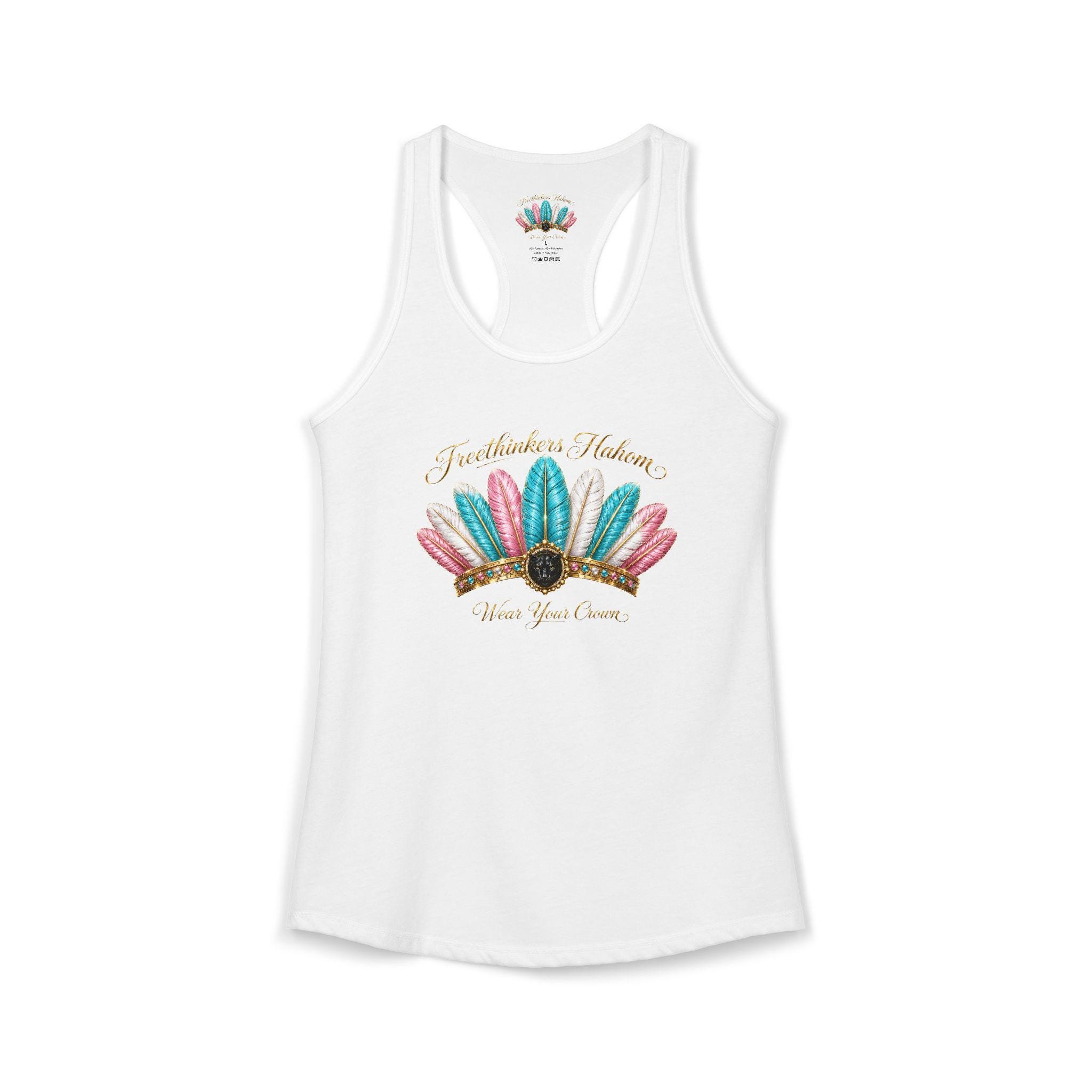 Freethinkers Hahom Feathered Cotton Candy Crown Women's Ideal Racerback Tank