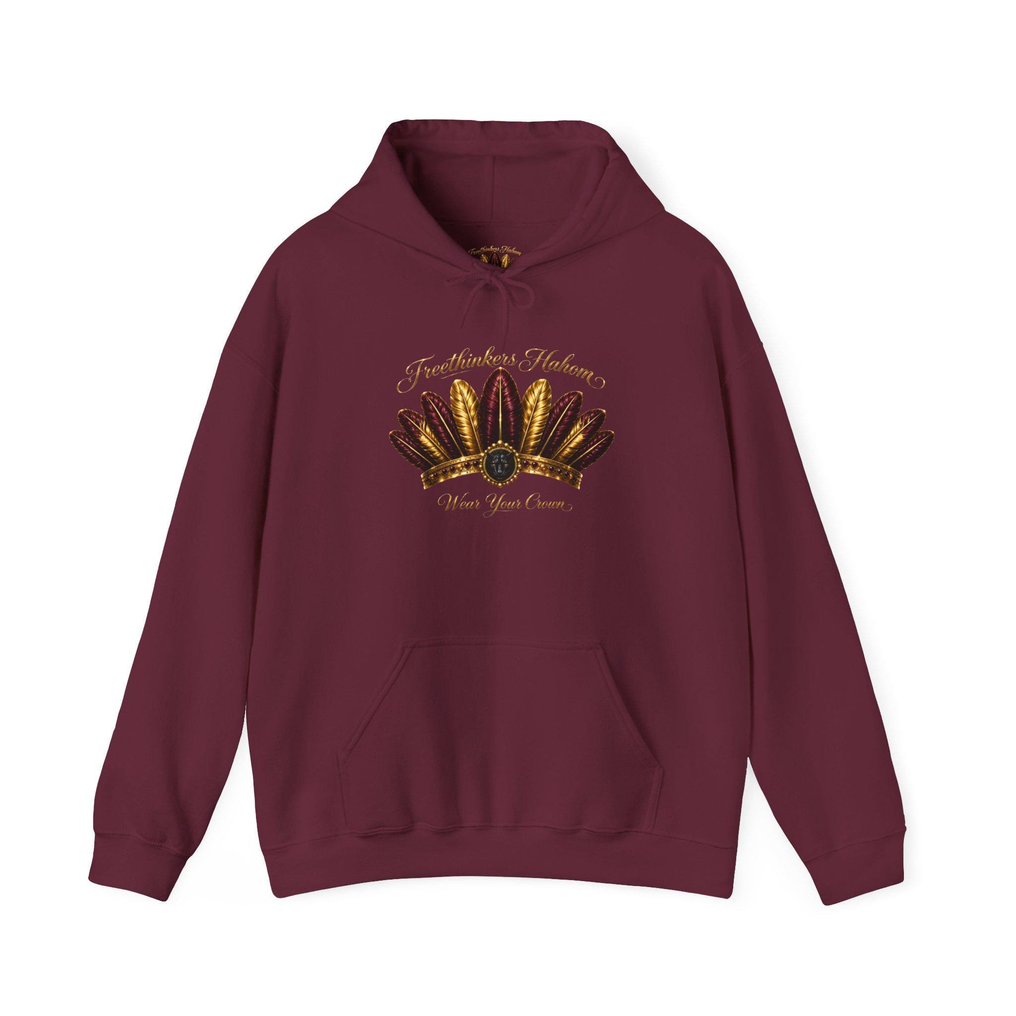 Autumn Harvest Hoodie Freethinkers Hahom Feathered Crown pull over hoodie, view 3
