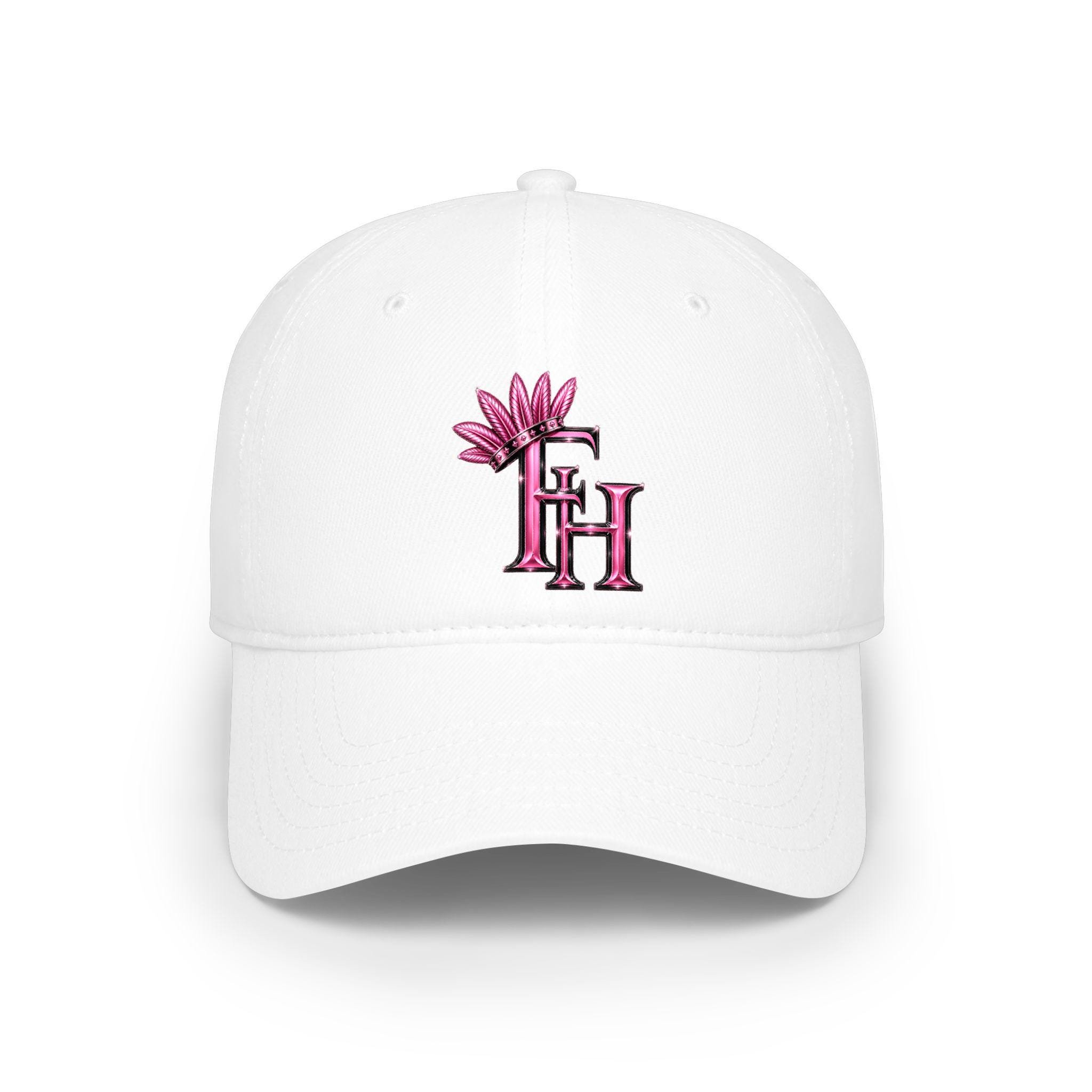 Pink Crown Freethinkers Hahom initials DTF monogram baseball cap, view 2