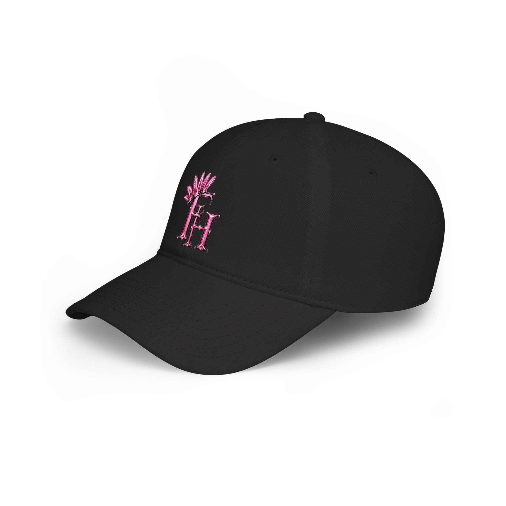 Pink Crown Freethinkers Hahom initials DTF monogram baseball cap, view 3