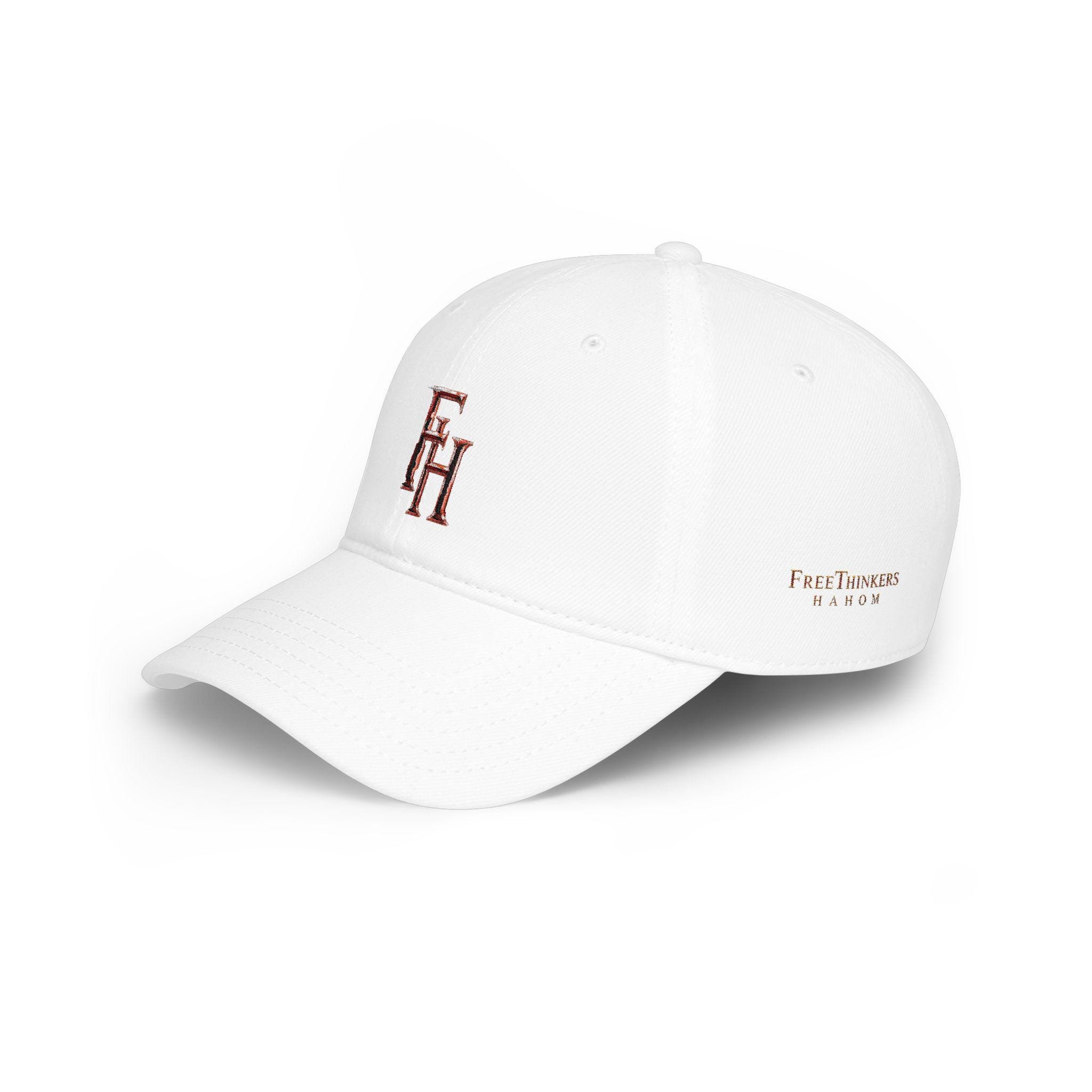 Freethinkers Hahom Embroidered Initials white and Black Low Profile Caps, view 11