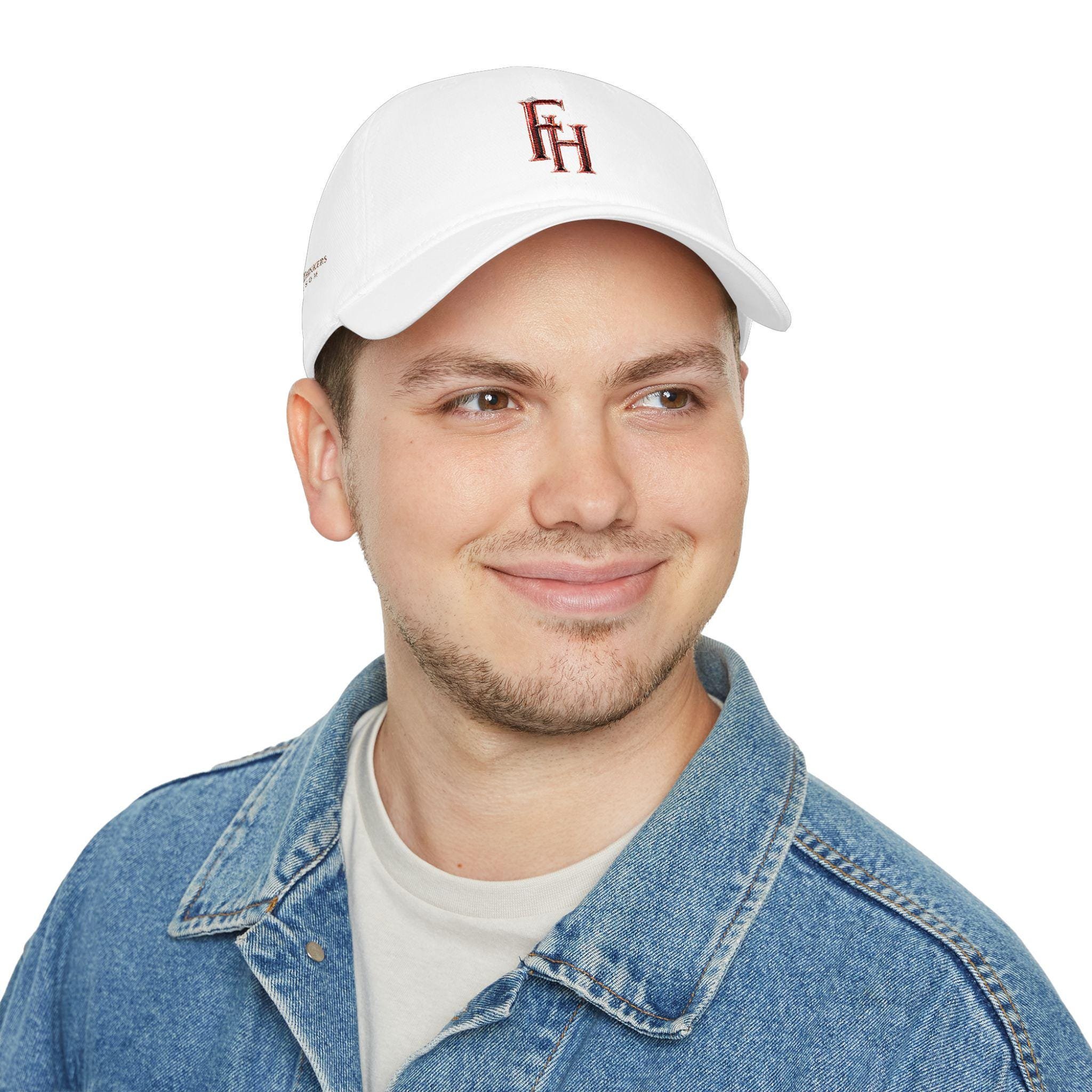 Freethinkers Hahom Embroidered Initials white and Black Low Profile Caps, view 12