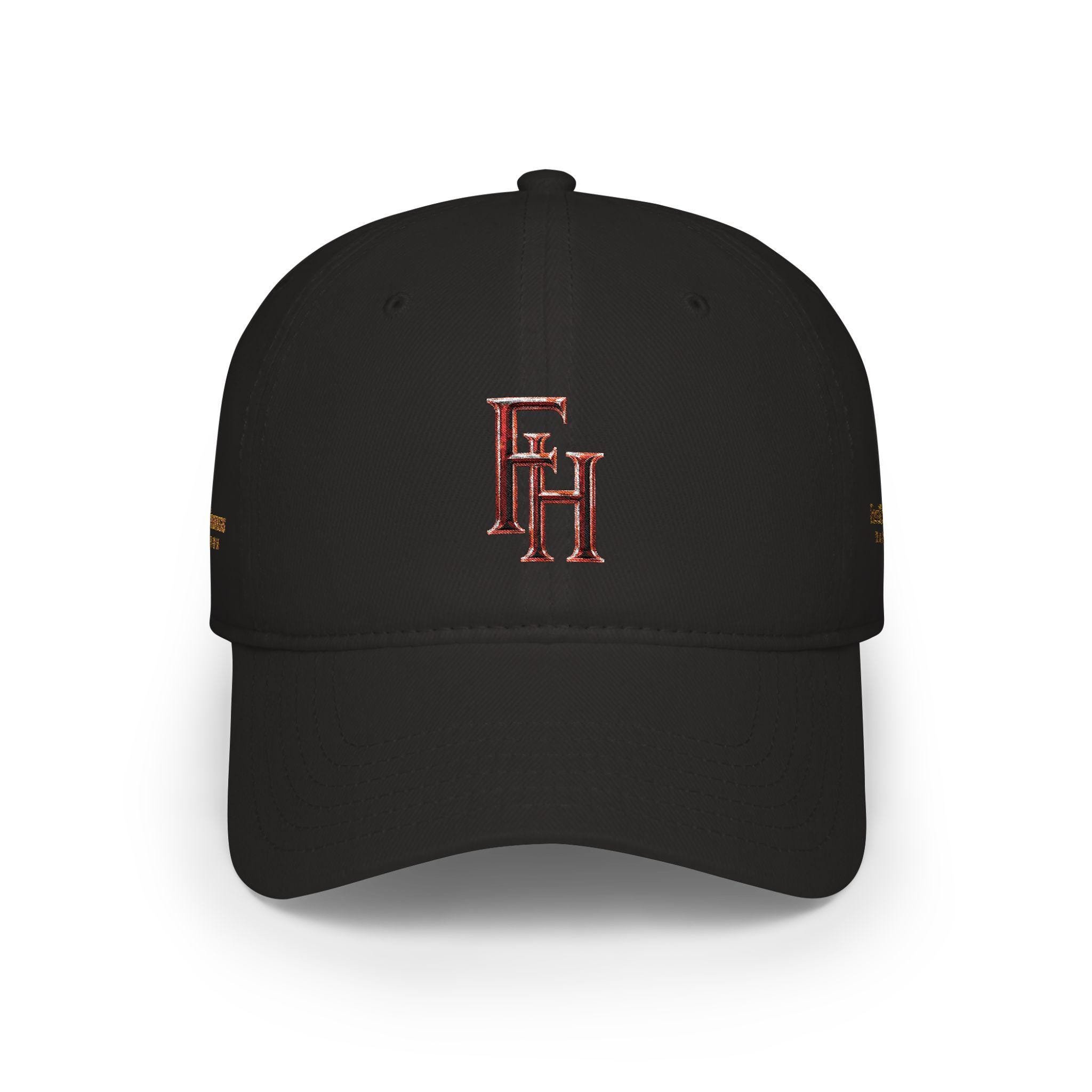 Freethinkers Hahom Embroidered Initials white and Black Low Profile Caps, view 2