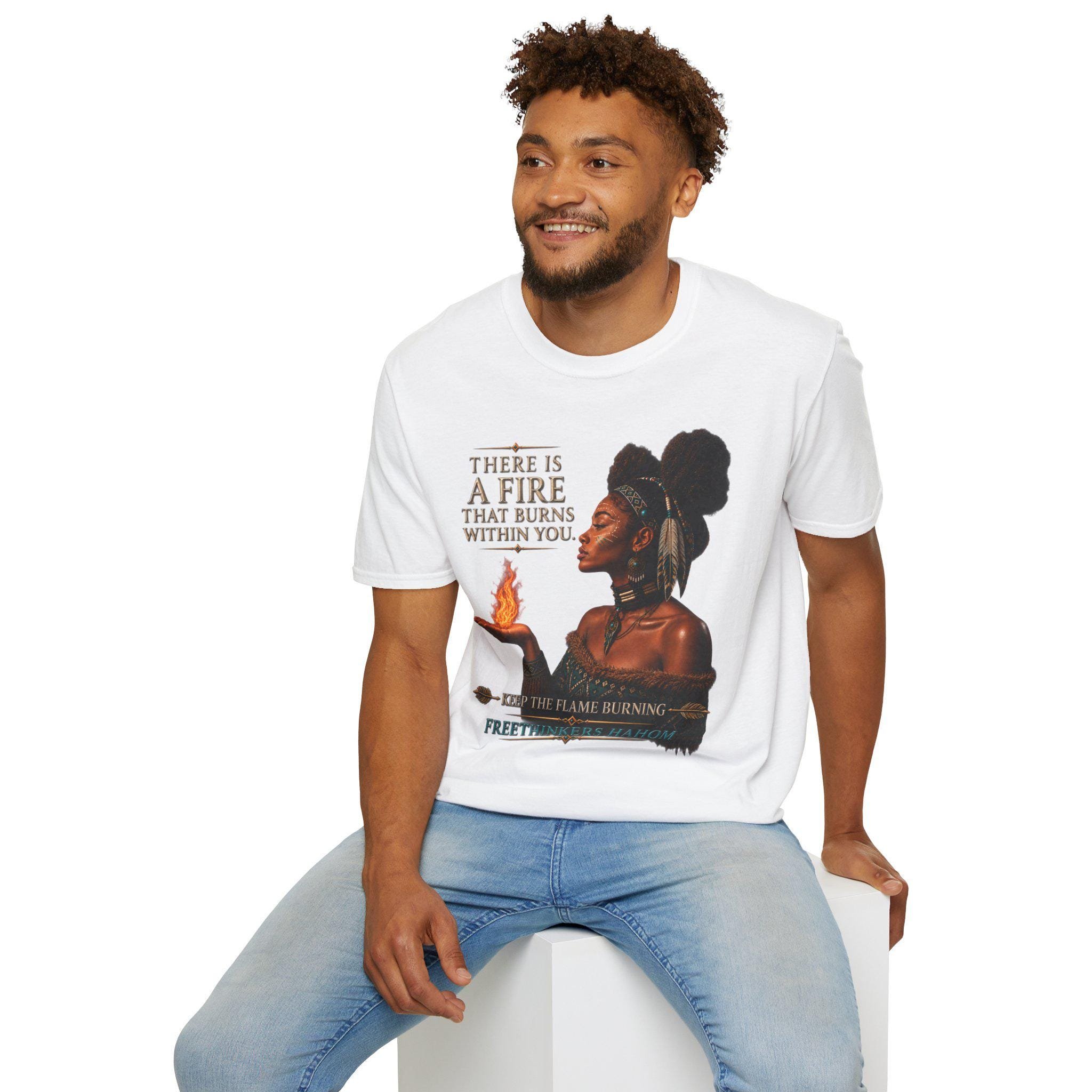 There Is A Fire That Burns Within You T-Shirt | Indigenous Woman Portrait, Inspirational Quote, view 18