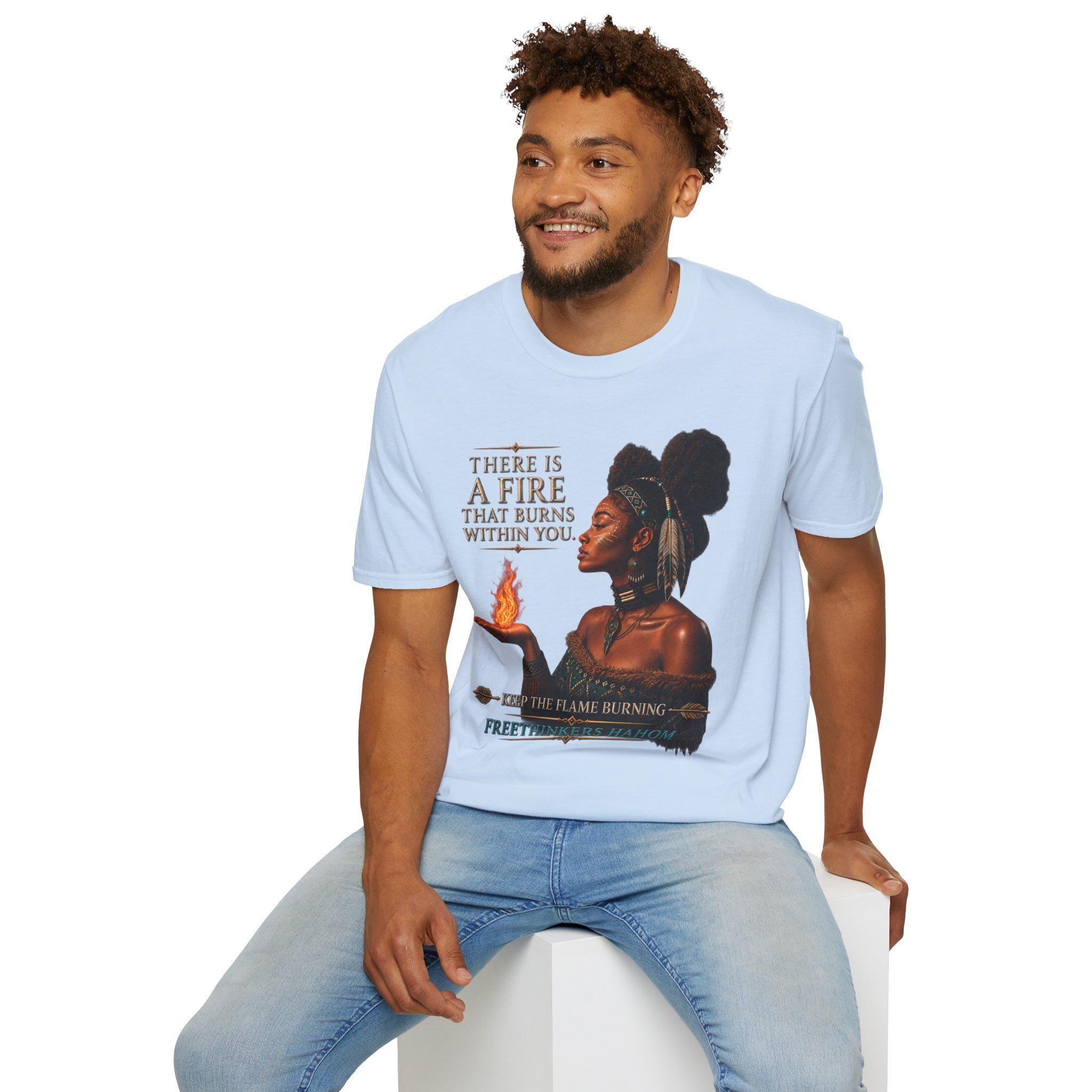 There Is A Fire That Burns Within You T-Shirt | Indigenous Woman Portrait, Inspirational Quote, view 19