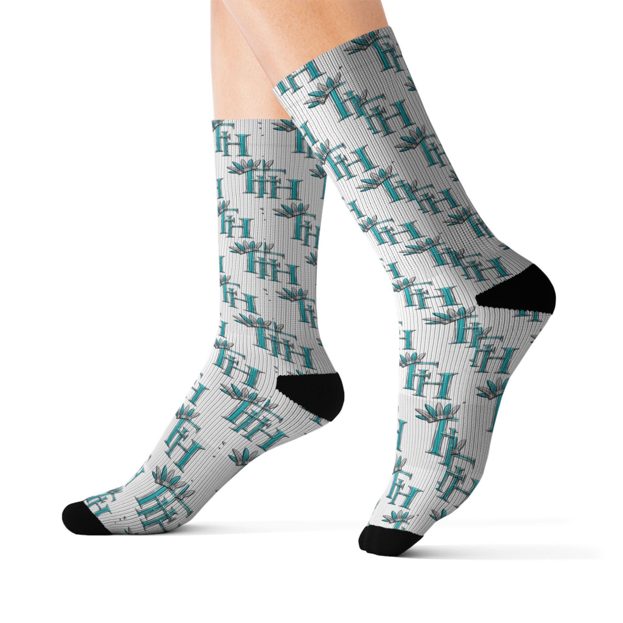 Freethinkers Hahom feathered Crown Initials socks