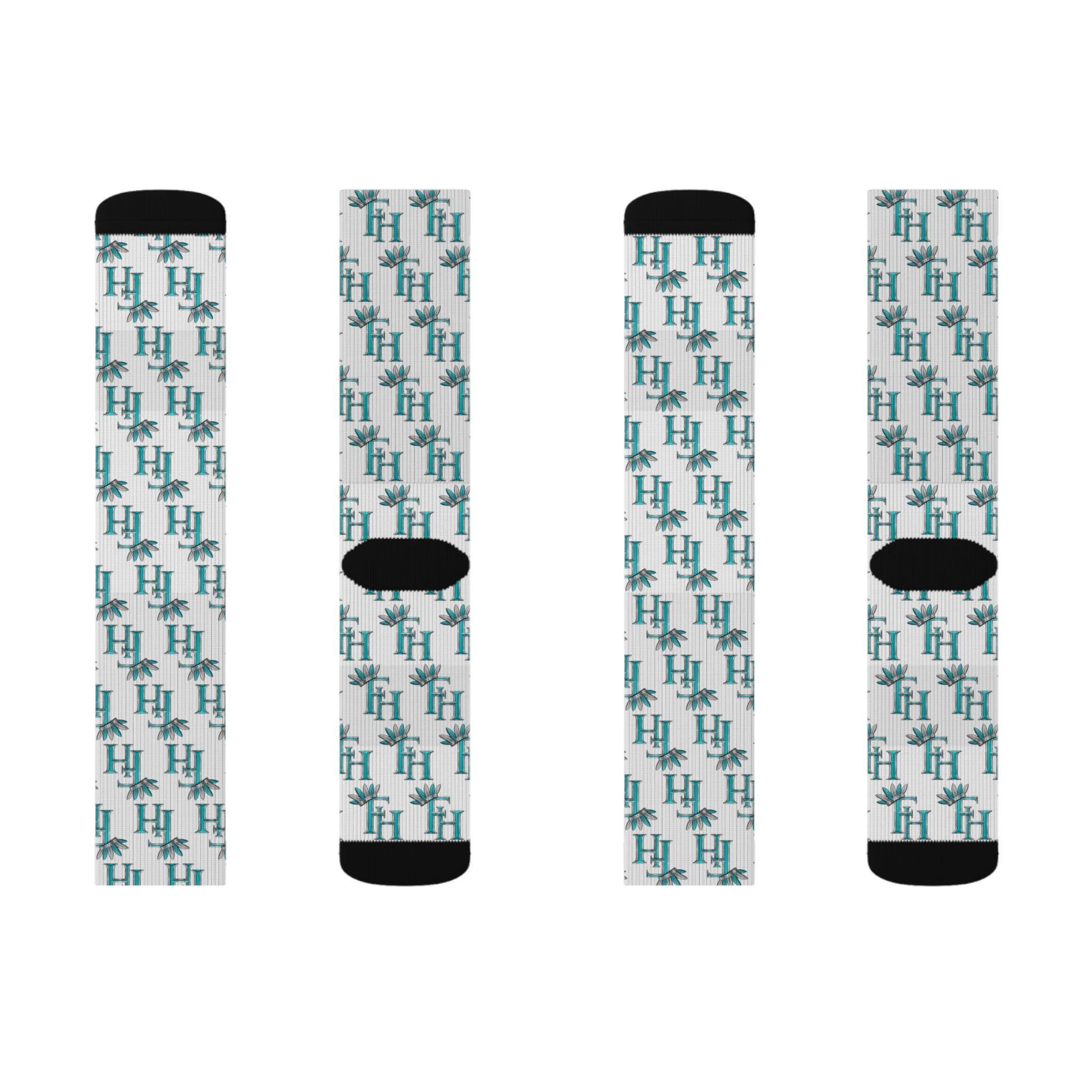 Freethinkers Hahom feathered Crown Initials socks, view 2