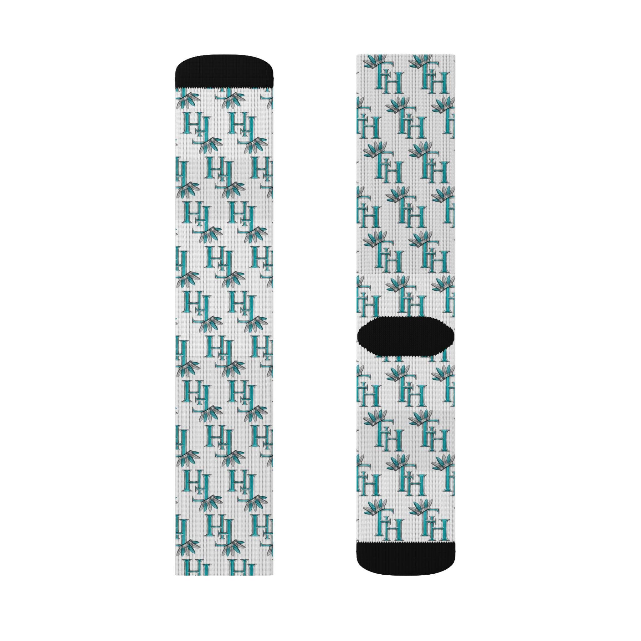 Freethinkers Hahom feathered Crown Initials socks, view 3
