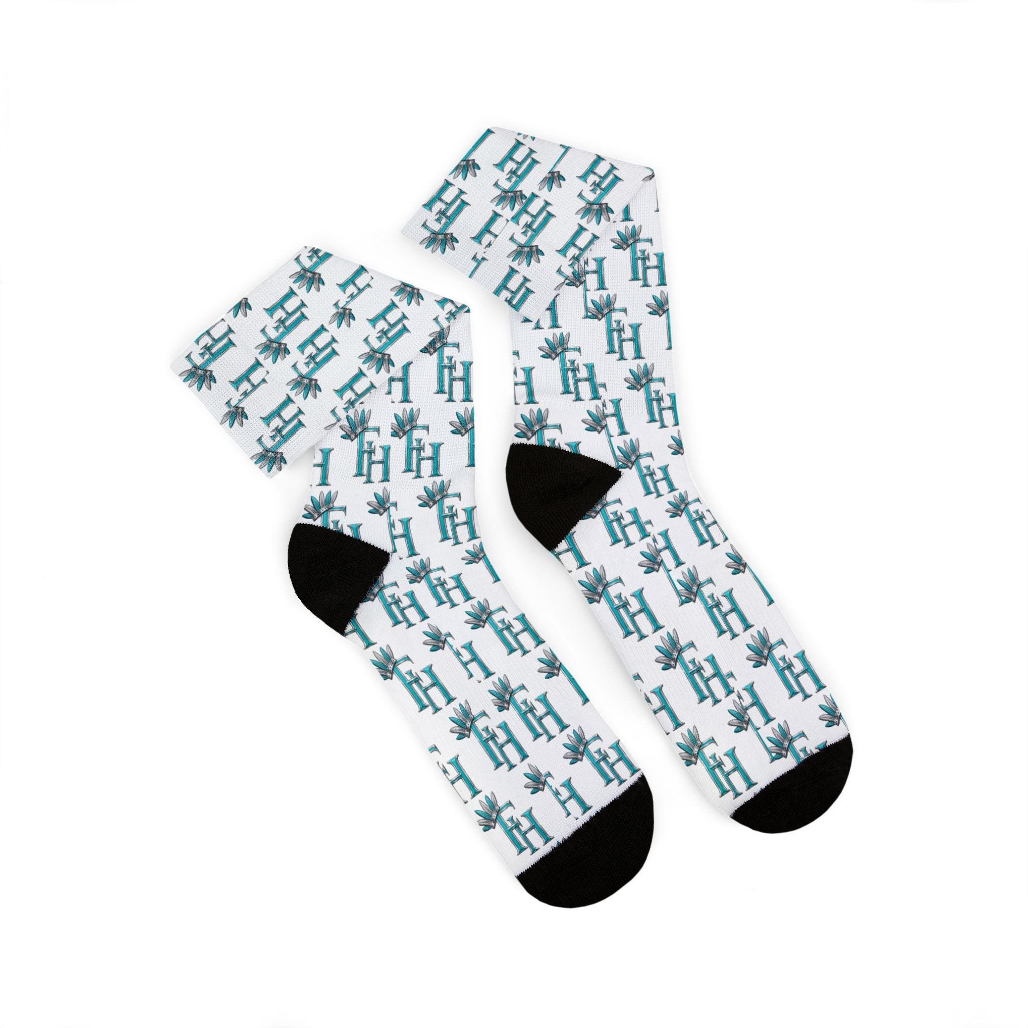 Freethinkers Hahom feathered Crown Initials socks, view 5