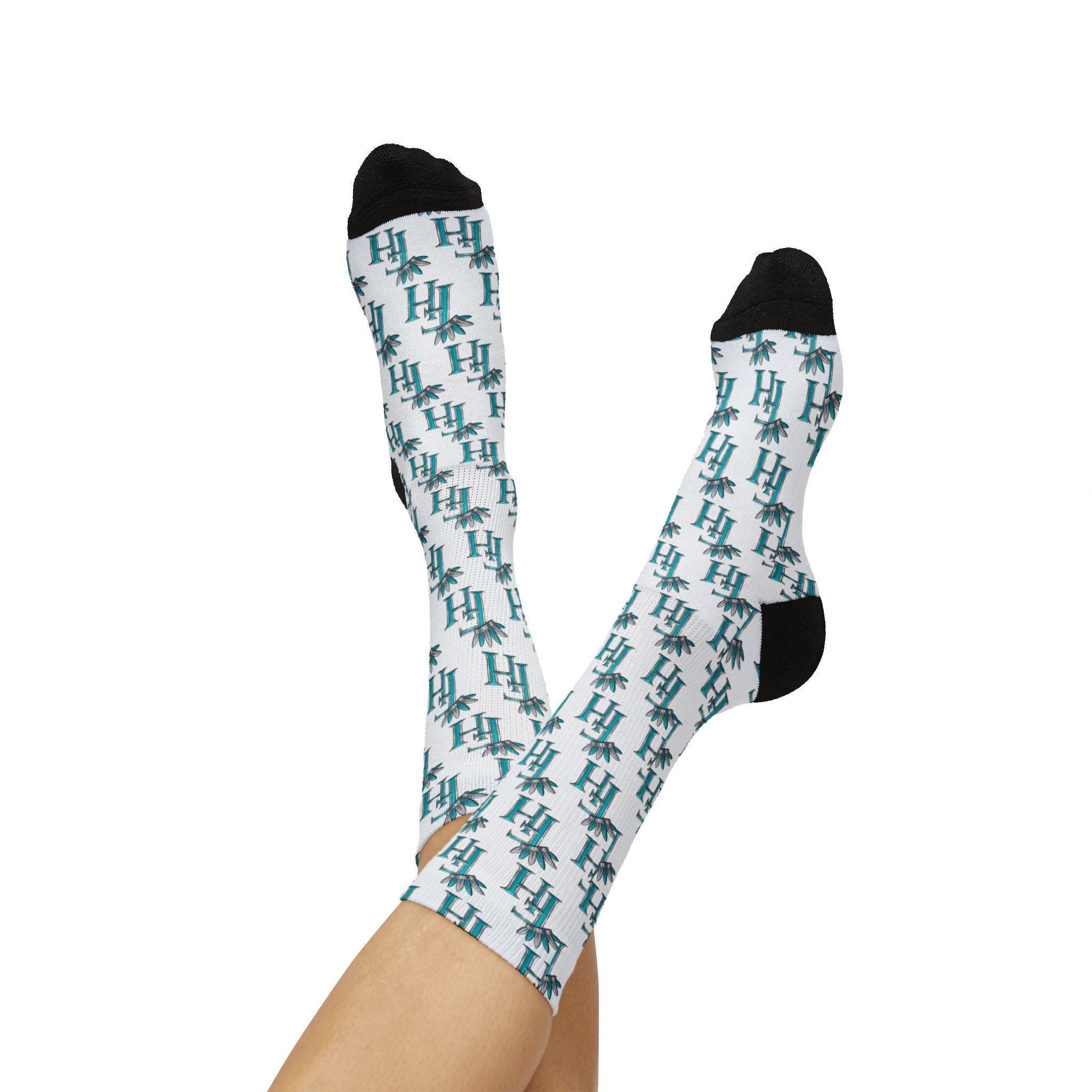 Freethinkers Hahom feathered Crown Initials socks, view 6
