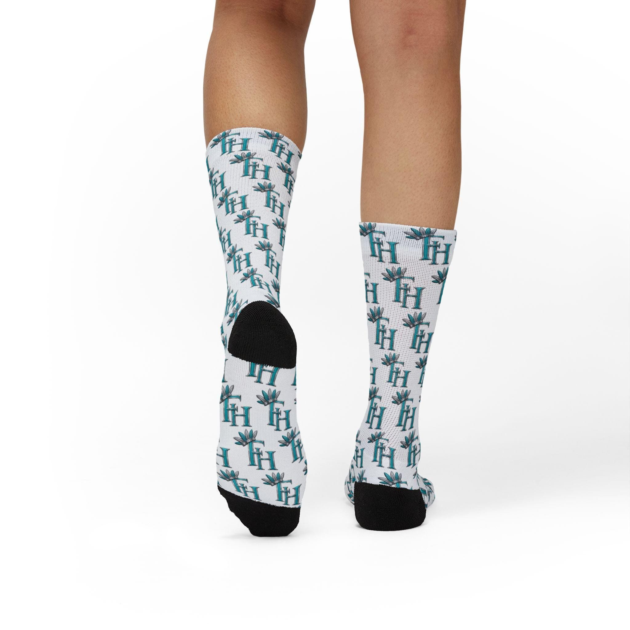 Freethinkers Hahom feathered Crown Initials socks, view 7