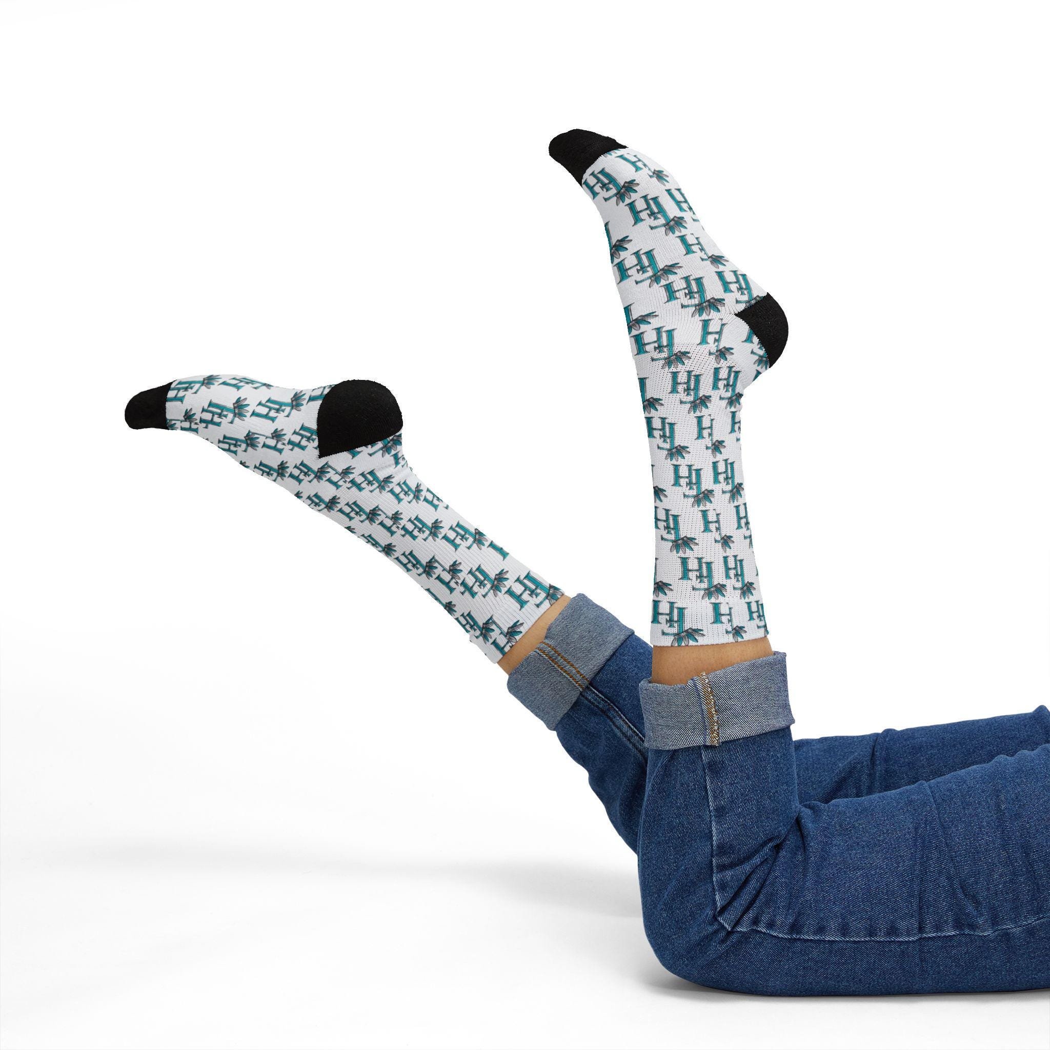Freethinkers Hahom feathered Crown Initials socks, view 8