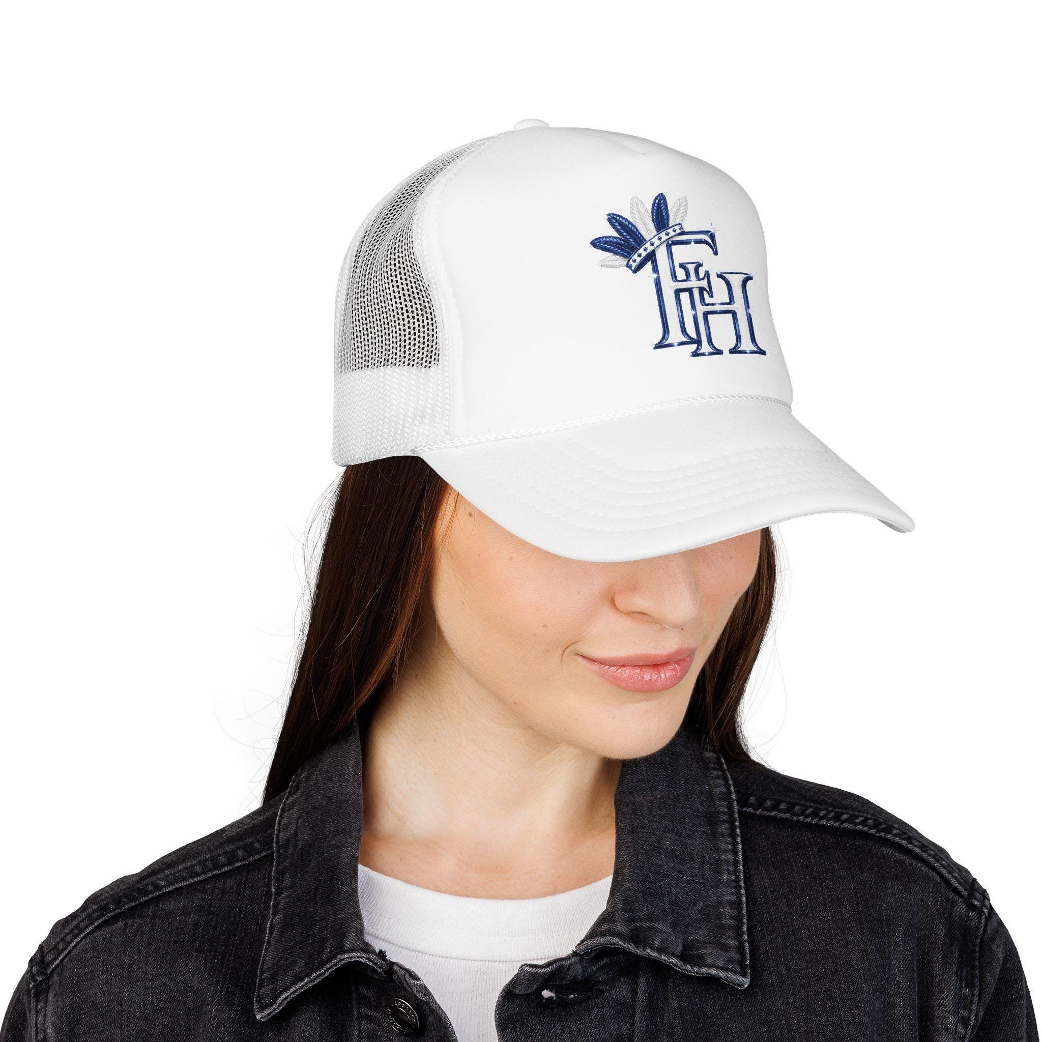 Feather Monogram Foam Trucker Hat DTF FH Logo, view 12
