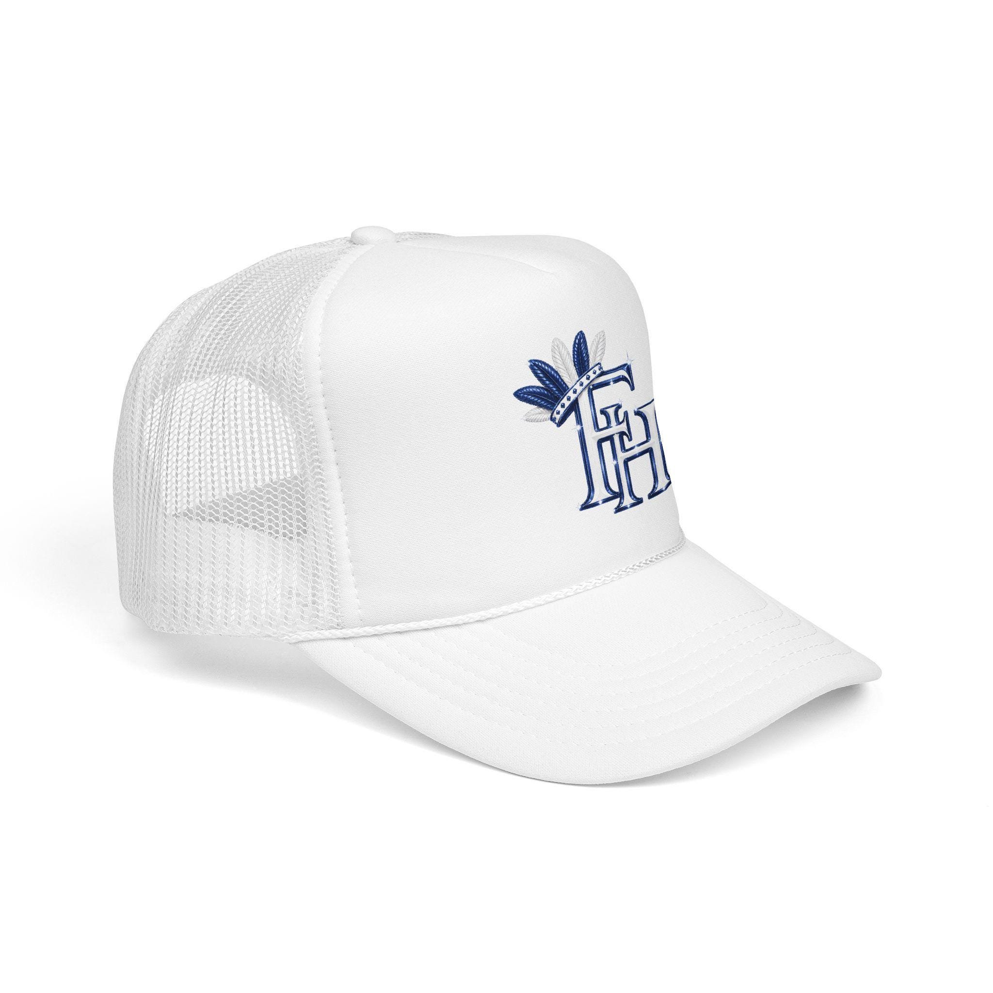 Feather Monogram Foam Trucker Hat DTF FH Logo, view 7