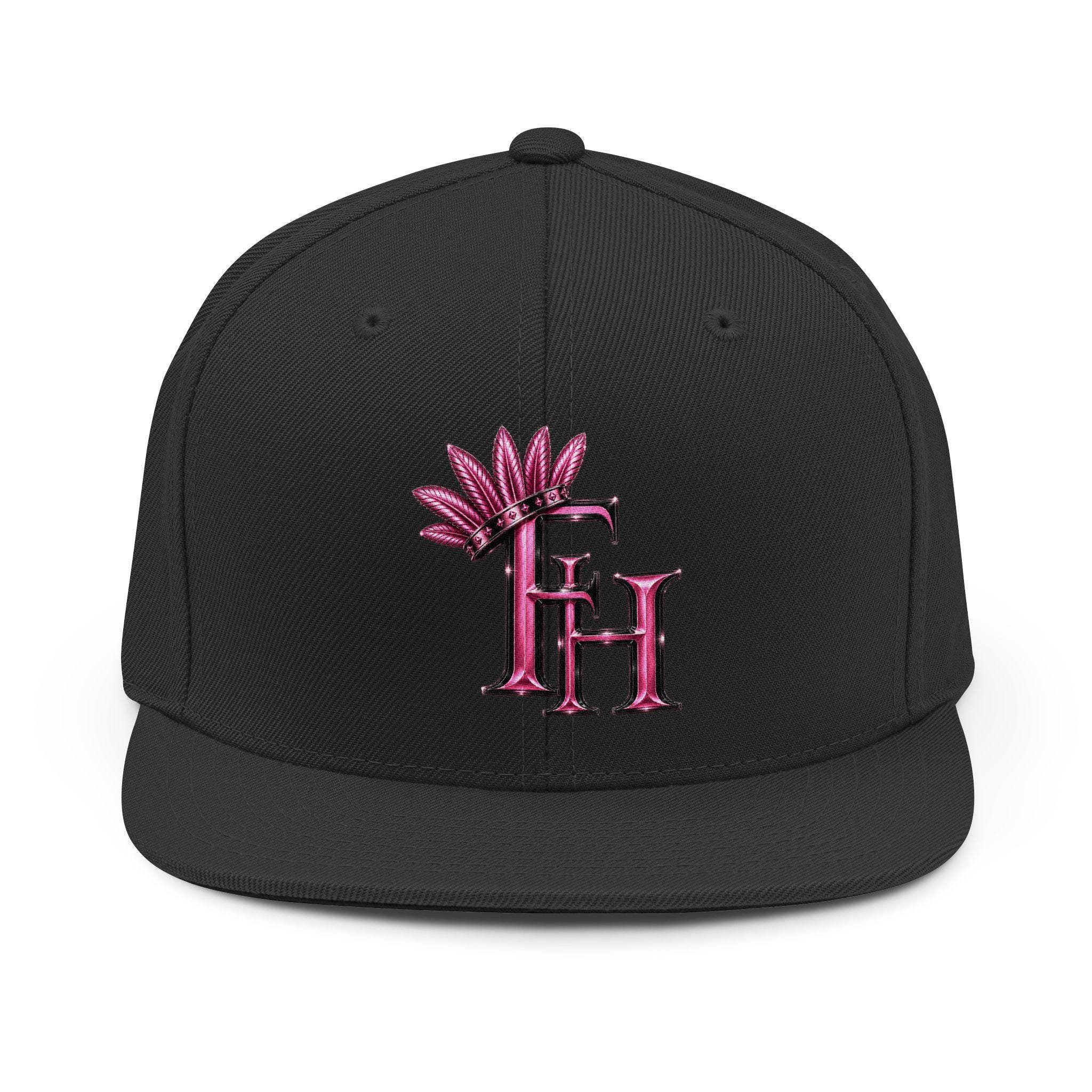 Pink Floral Freethinkers Hahom Initials FH Snapback Hat DTF Monogram Cap
