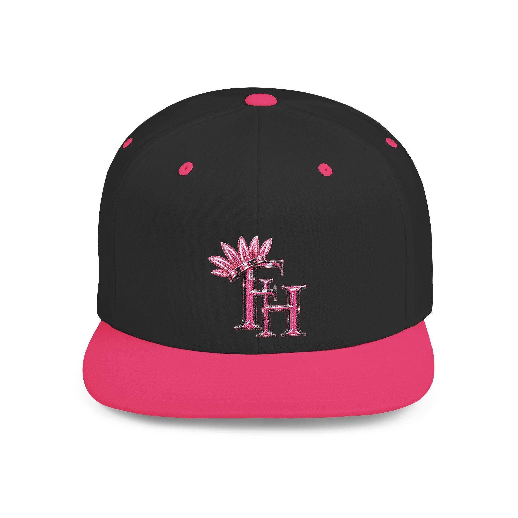 Freethinkers Hahom FH Monogram Flat Bill Snapback Pink DTF Logo