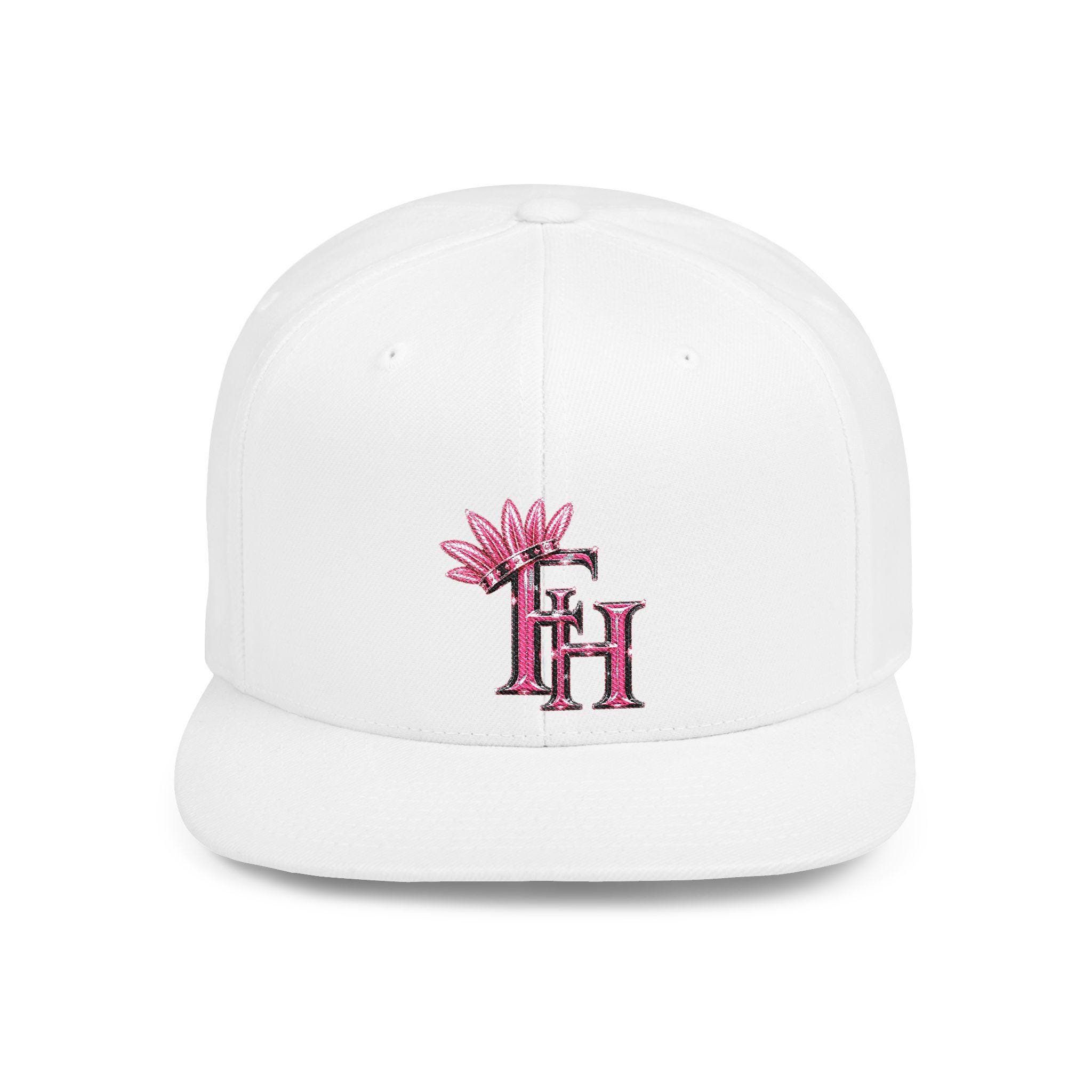 Freethinkers Hahom FH Monogram Flat Bill Snapback Pink DTF Logo, view 2