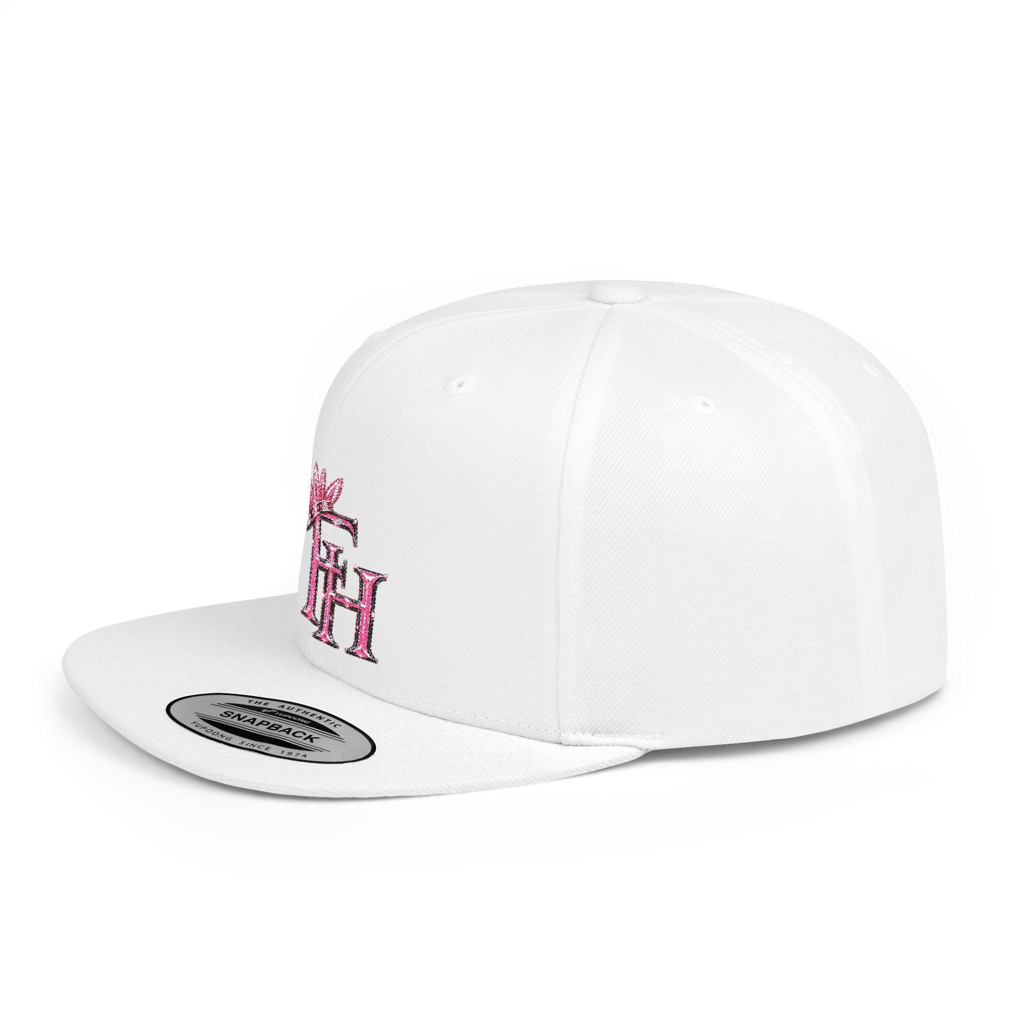 Freethinkers Hahom FH Monogram Flat Bill Snapback Pink DTF Logo, view 3
