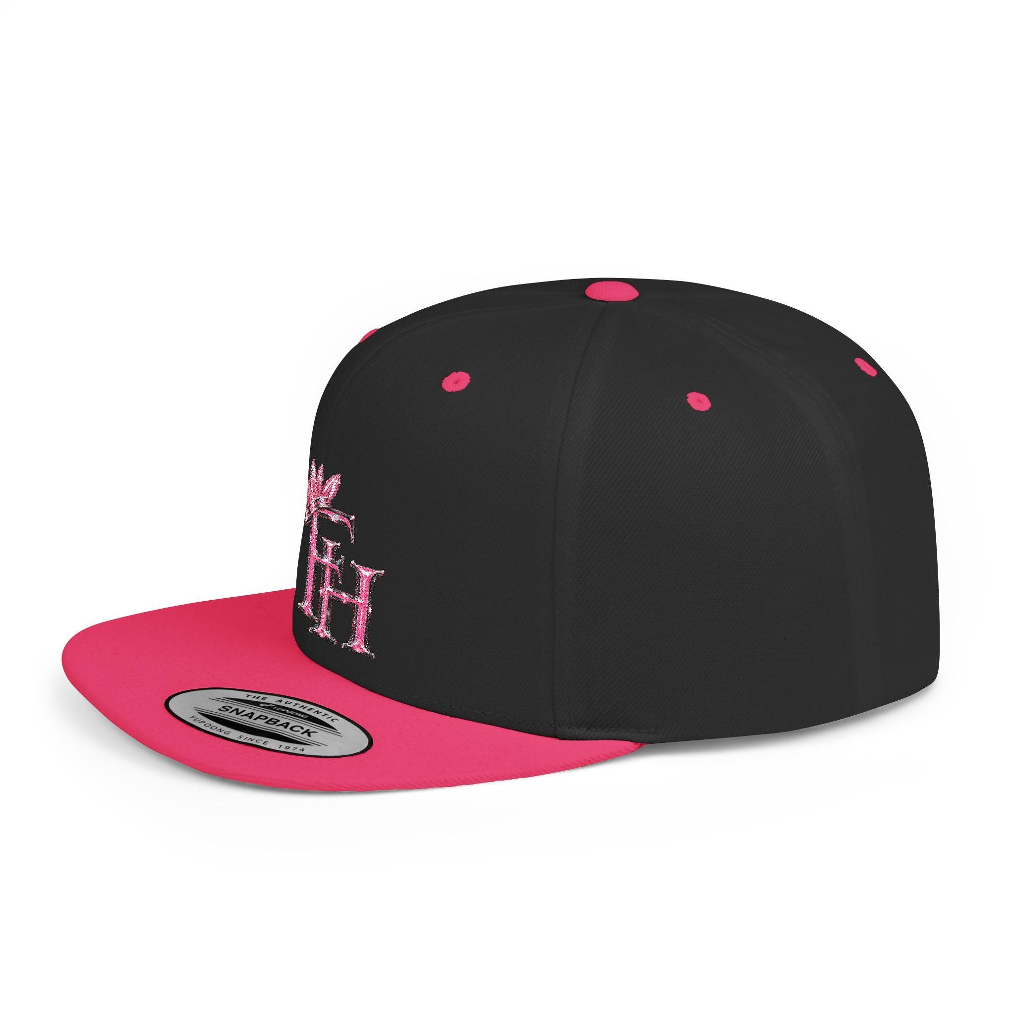 Freethinkers Hahom FH Monogram Flat Bill Snapback Pink DTF Logo, view 4