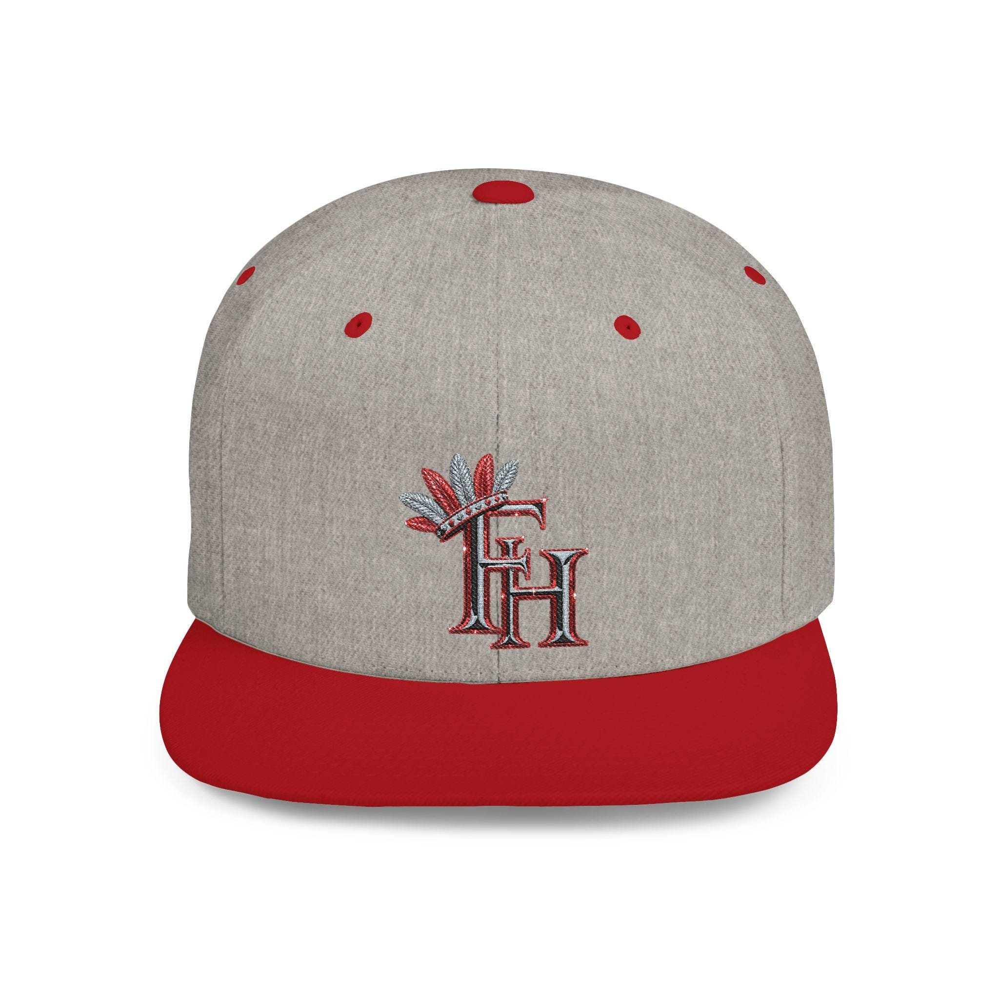 TH Monogram with Feathers Flat Bill Snapback | Embroidered Initial Cap