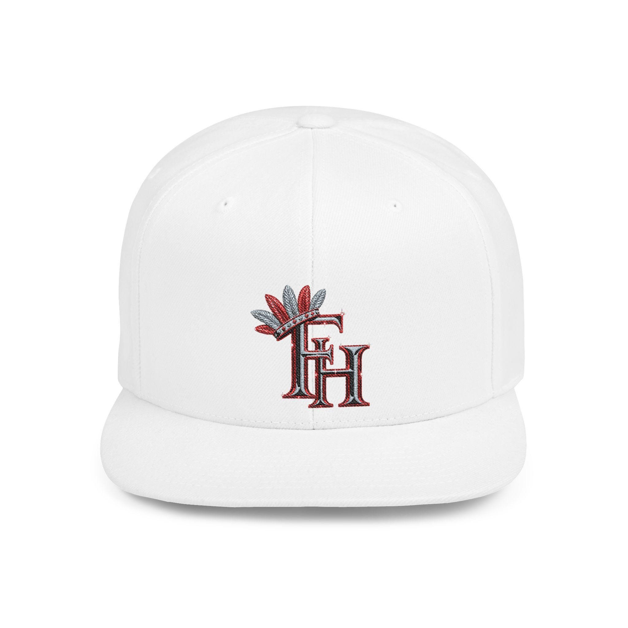 TH Monogram with Feathers Flat Bill Snapback | Embroidered Initial Cap, view 2