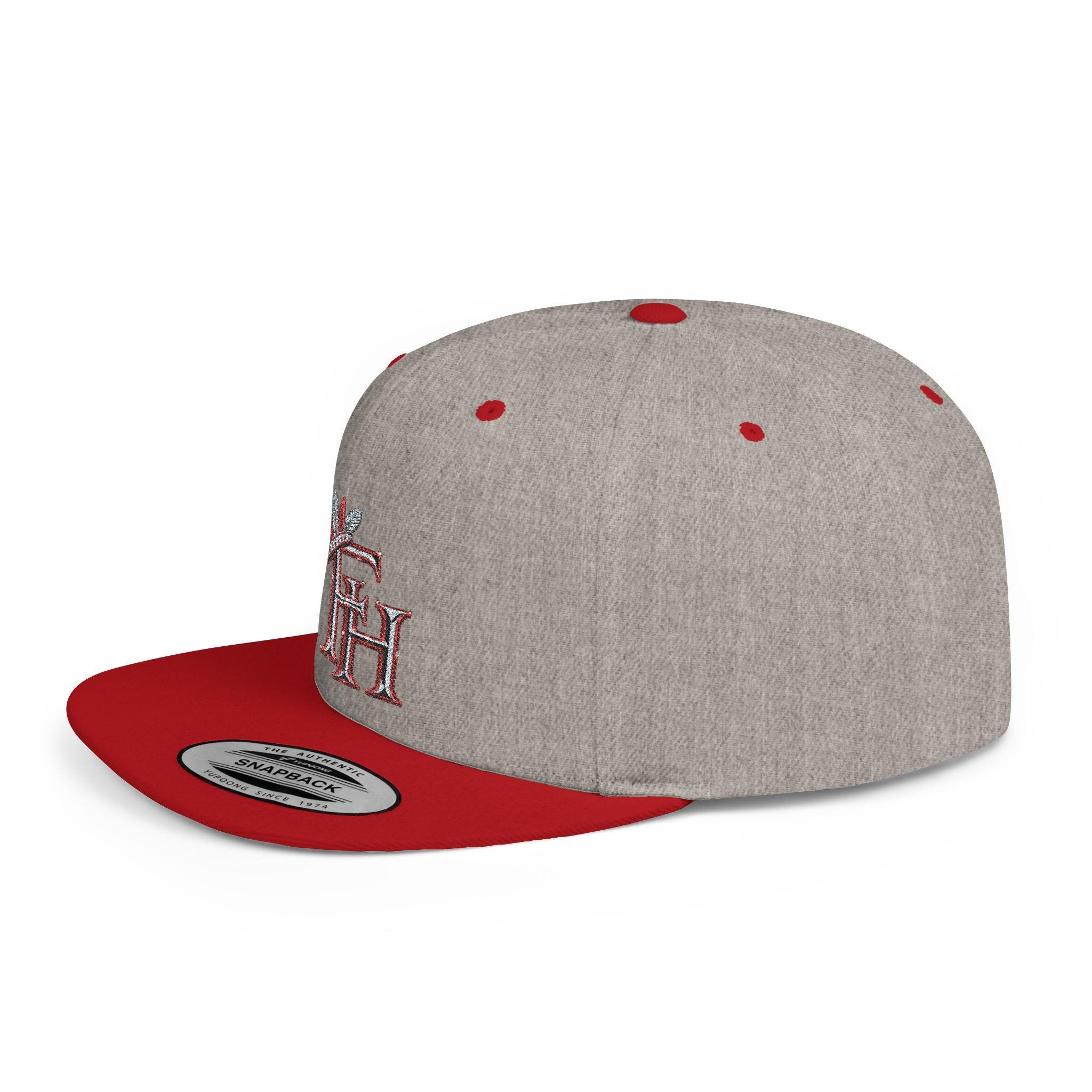 TH Monogram with Feathers Flat Bill Snapback | Embroidered Initial Cap, view 4