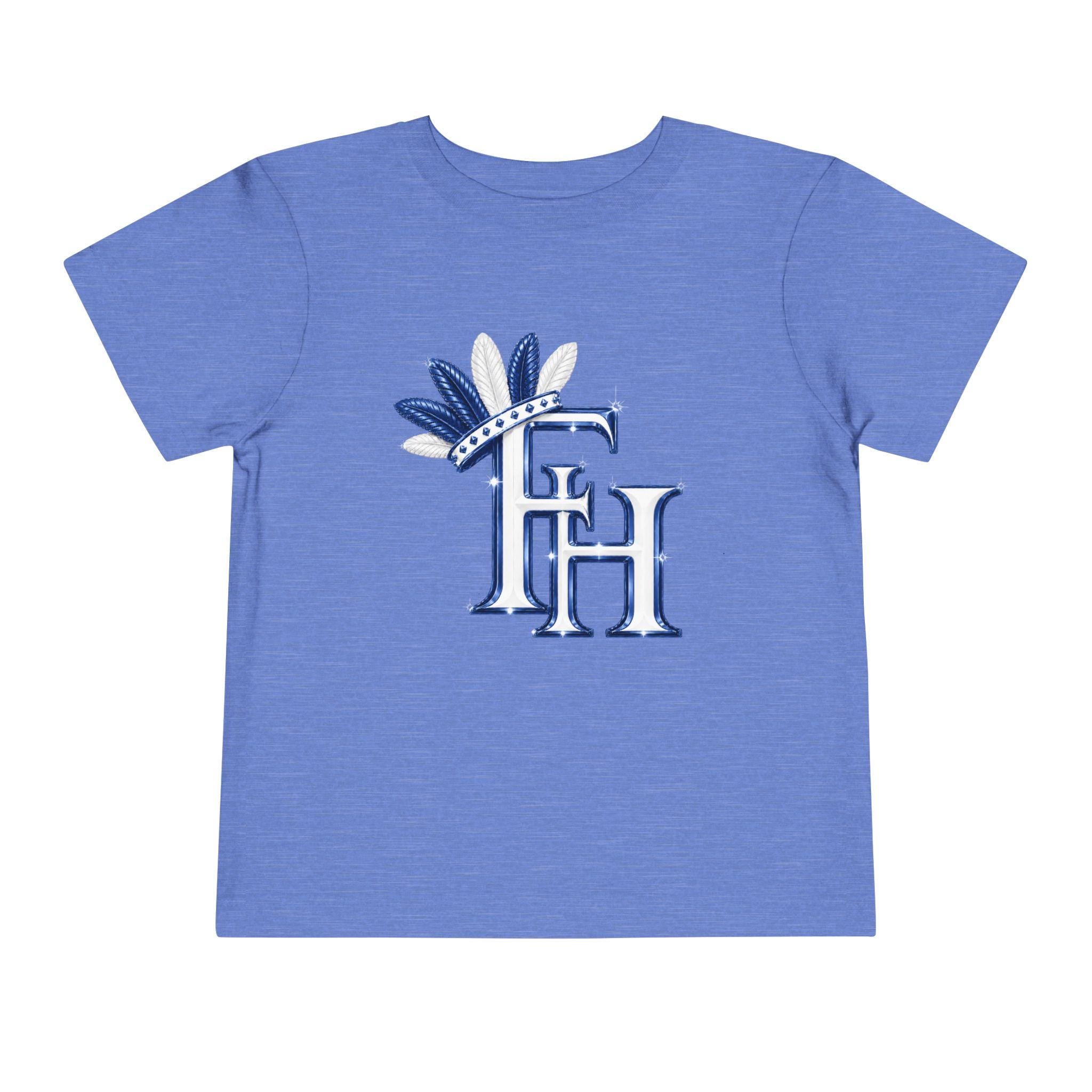 Freethinkers Hahom Feathered FH Monogram Toddler Tee Kids Initial Shirt, view 2