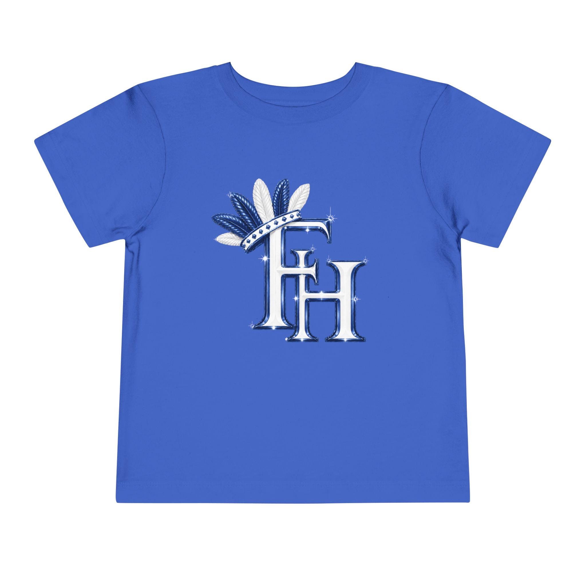 Freethinkers Hahom Feathered FH Monogram Toddler Tee Kids Initial Shirt, view 3