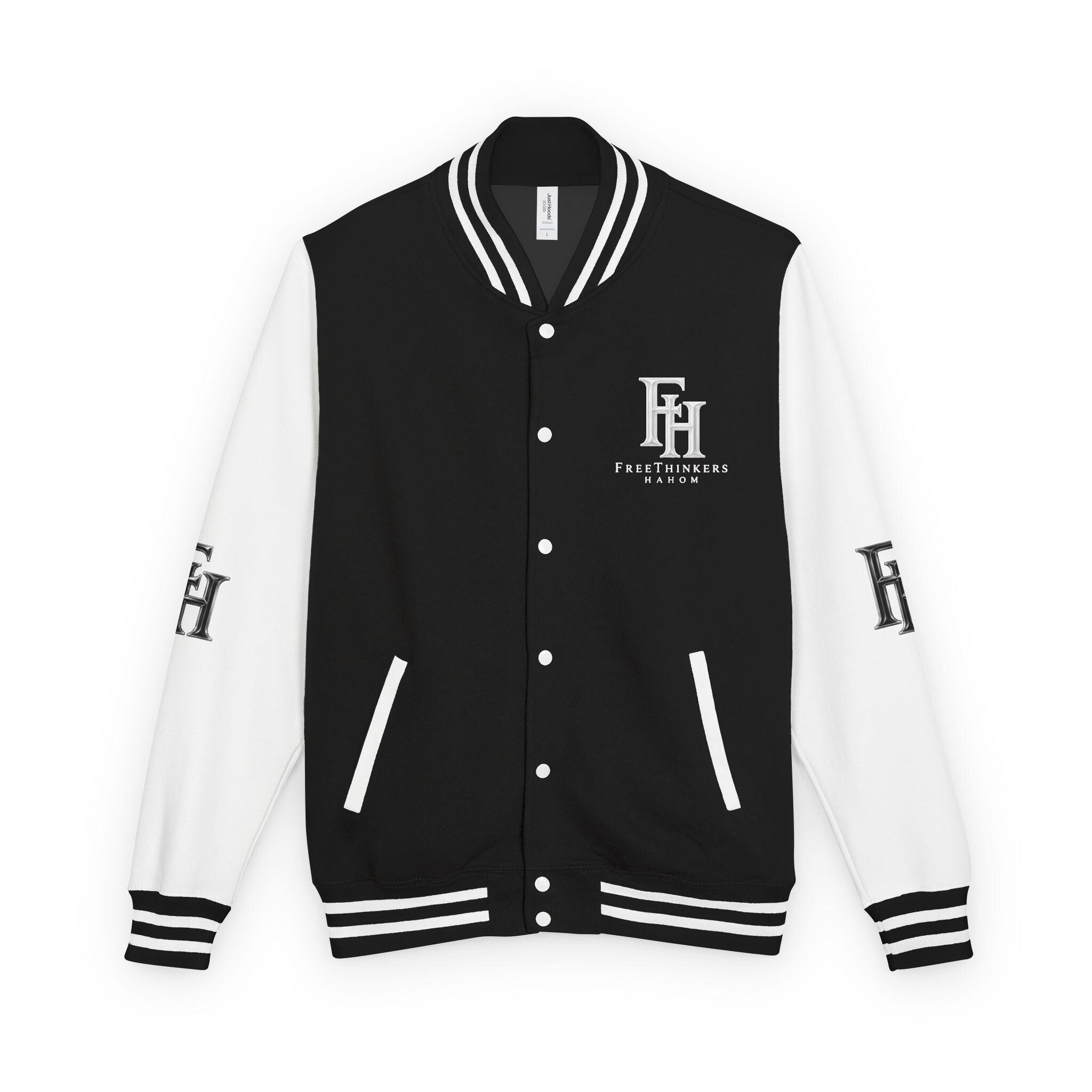 Feathered Headdress Letterman Jacket Varsity Coat with Embroidered Feathers, view 3