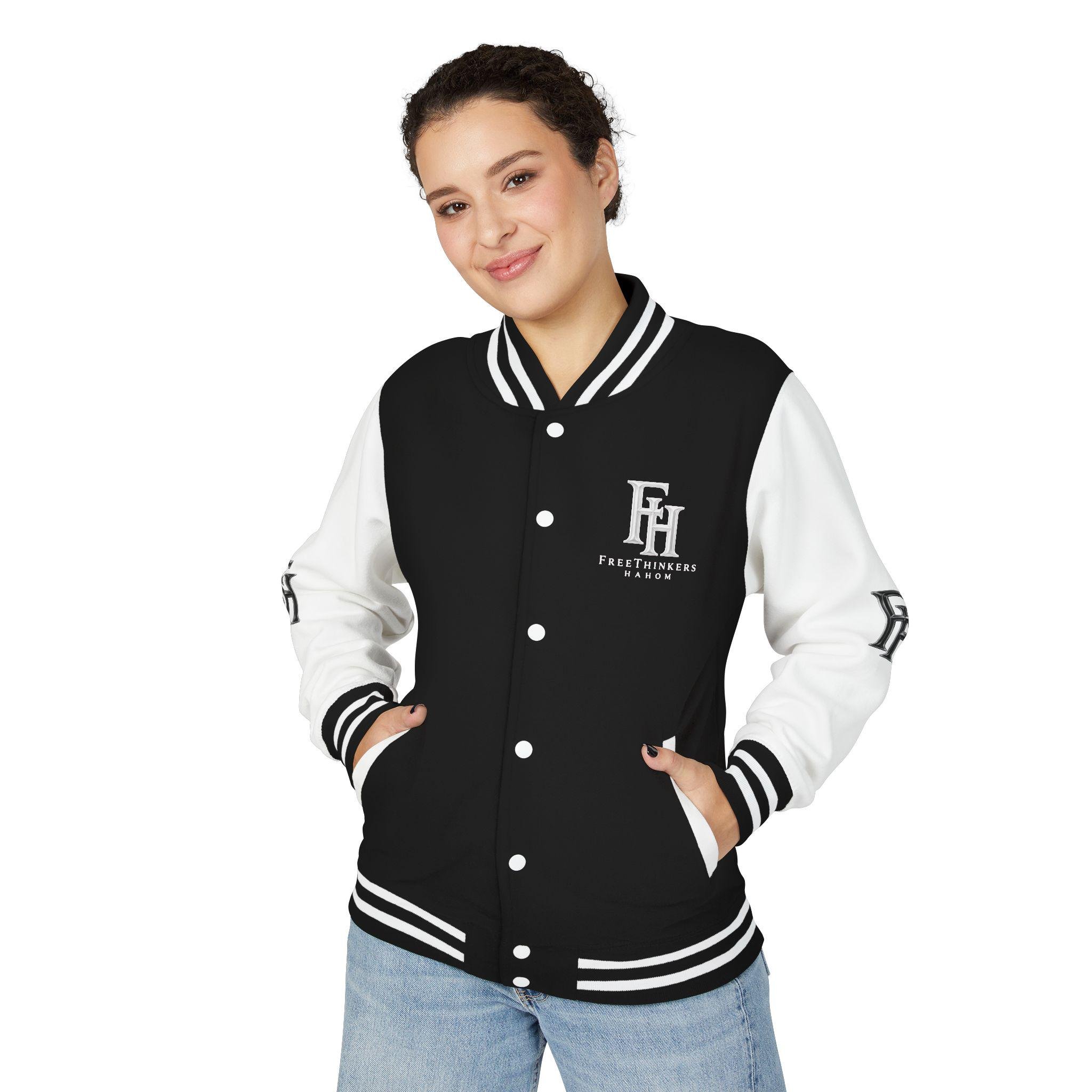 Feathered Headdress Letterman Jacket Varsity Coat with Embroidered Feathers, view 5