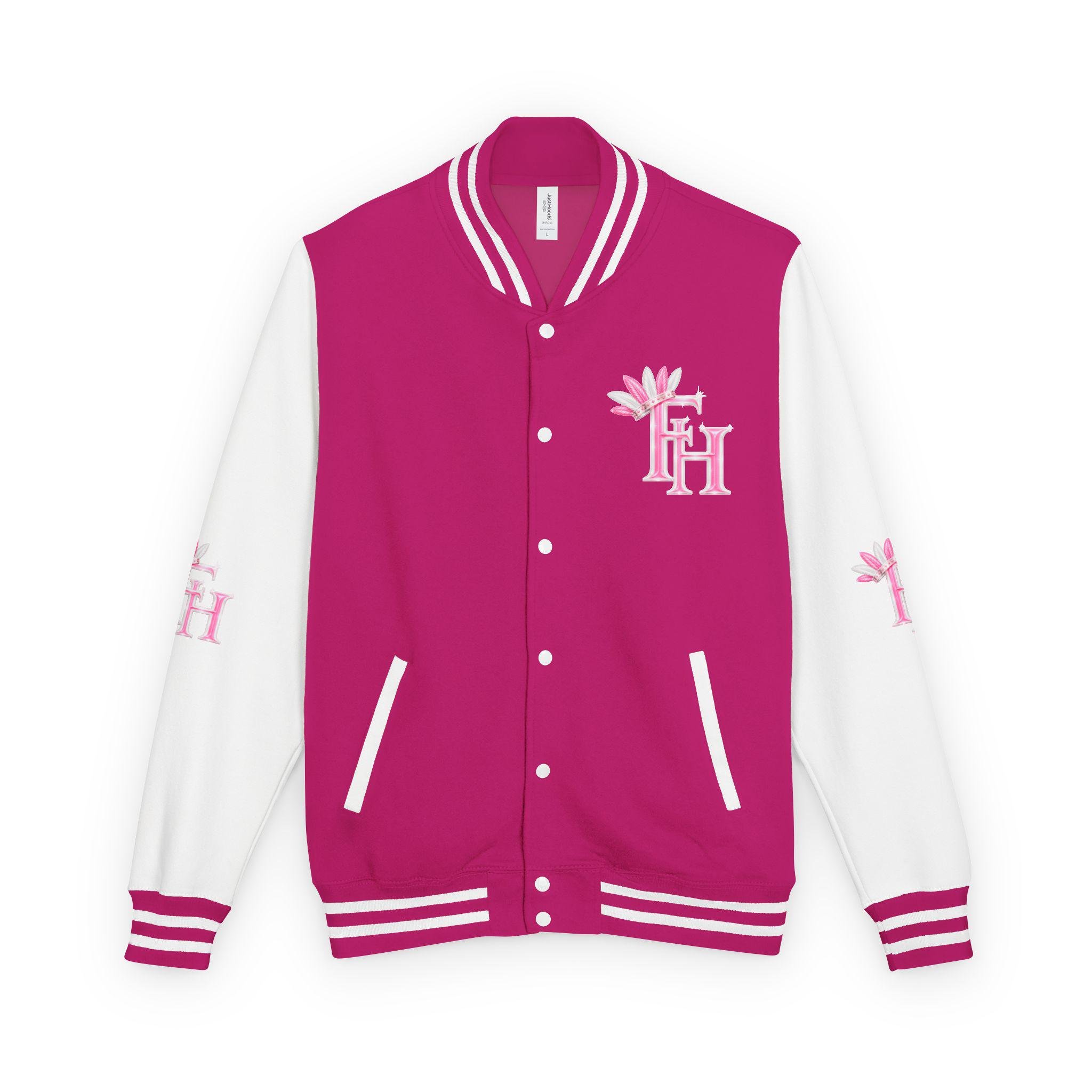 Feather Crown Letterman Jacket Varsity Bomber, view 3