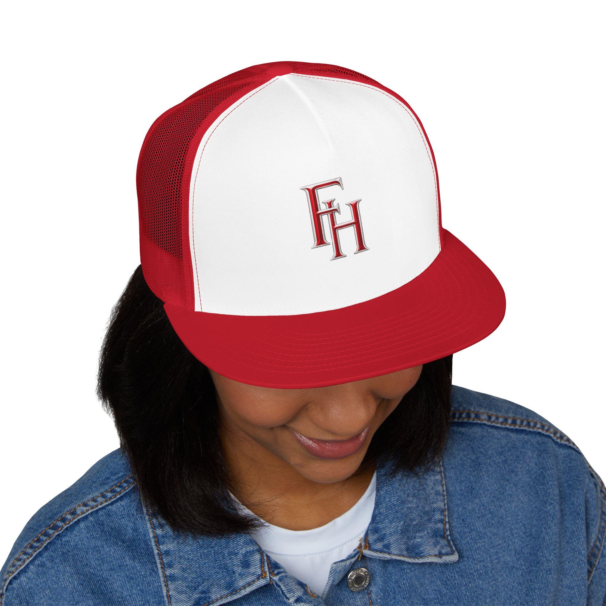 Freethinkers Hahom FH Monogram Trucker Cap DTF Initials Red & White