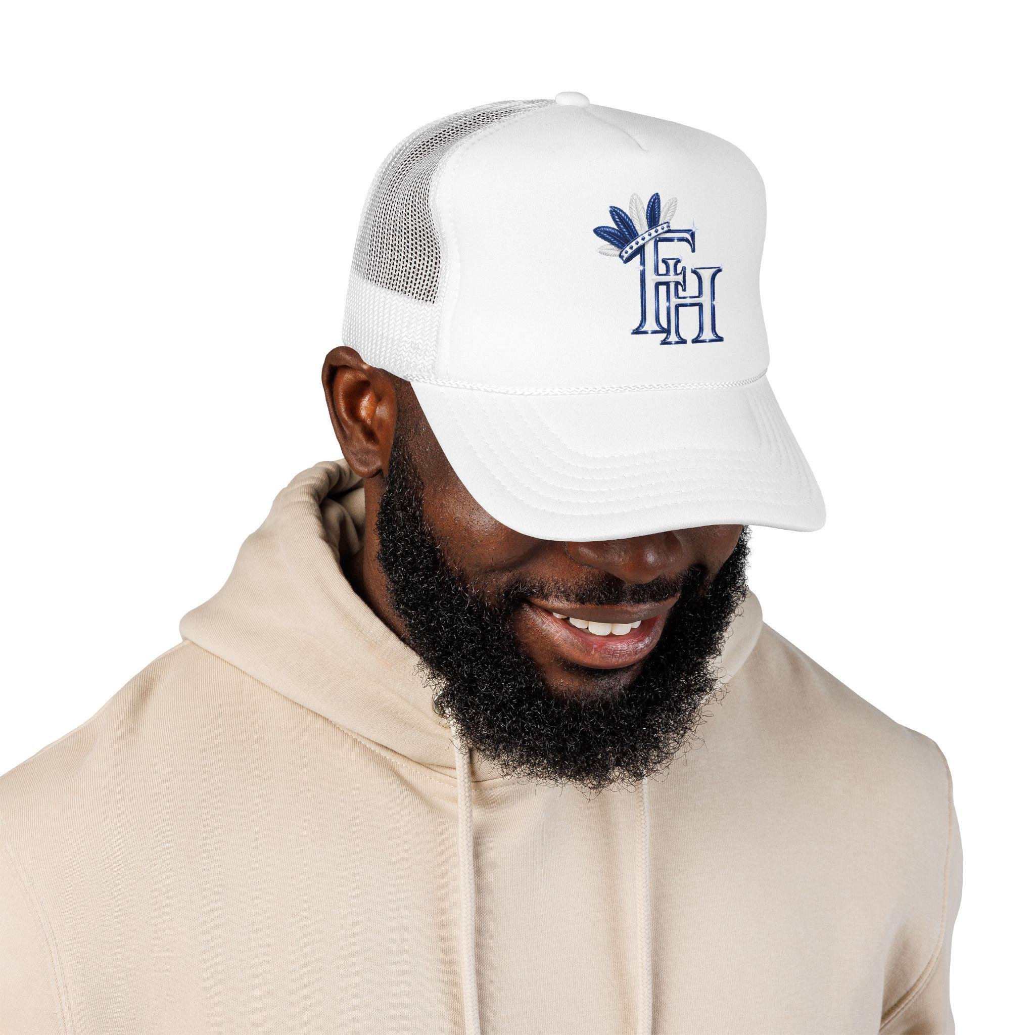 Sparkling Feather FH Logo Trucker Hat DTF Foam Cap