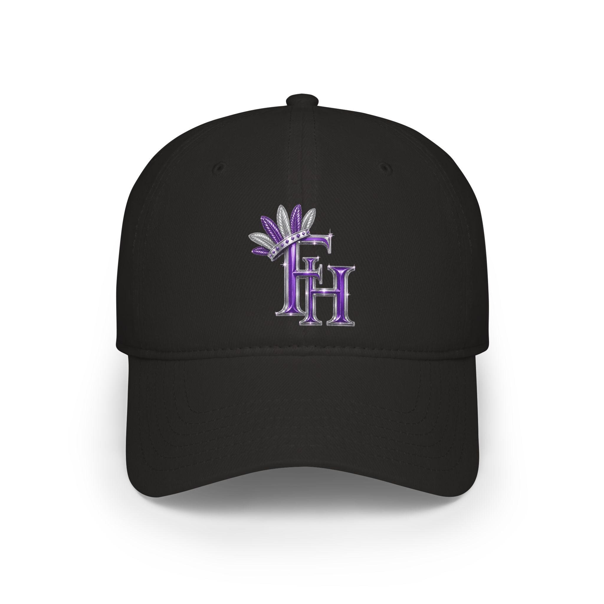 purple and silver Initials Cap Freethinkers Hahom FH Monogram Baseball Cap