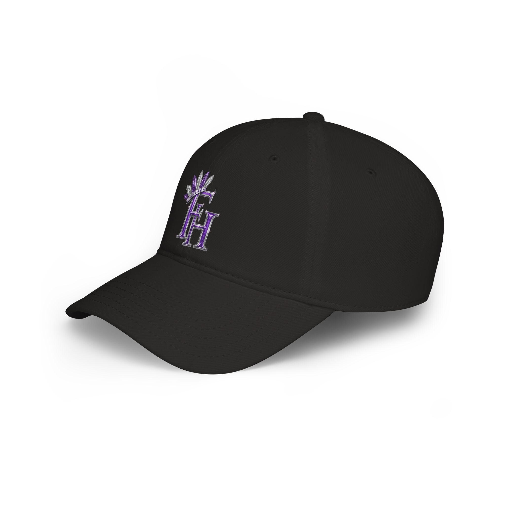 purple and silver Initials Cap Freethinkers Hahom FH Monogram Baseball Cap, view 3