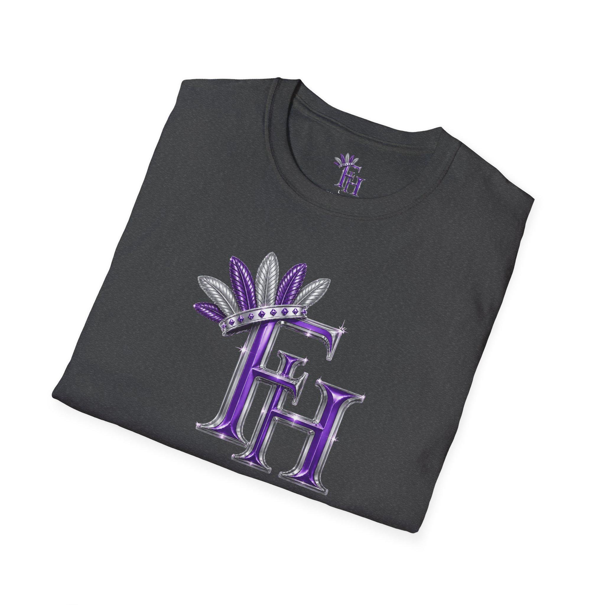 Purple Crown Monogram Freethinkers Hahom FH T-Shirt Initial Logo Tee, view 15