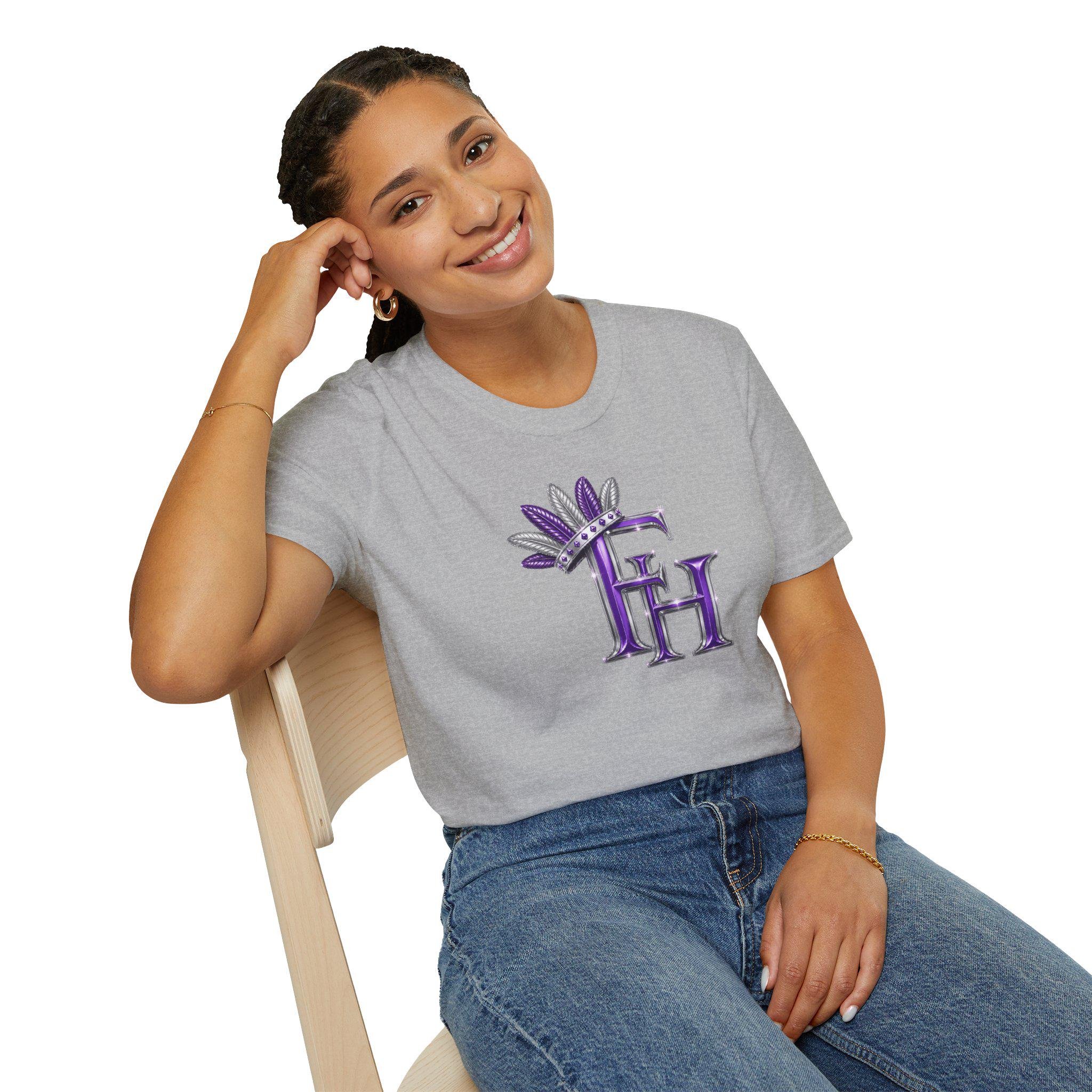 Purple Crown Monogram Freethinkers Hahom FH T-Shirt Initial Logo Tee, view 16