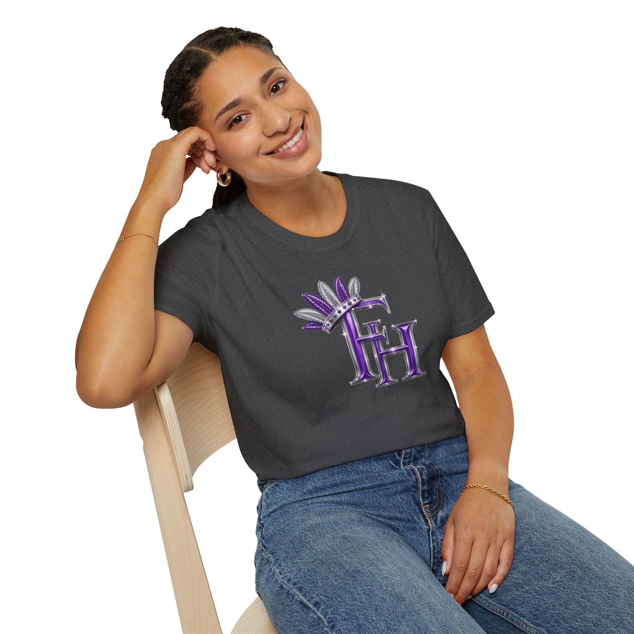 Purple Crown Monogram Freethinkers Hahom FH T-Shirt Initial Logo Tee, view 17