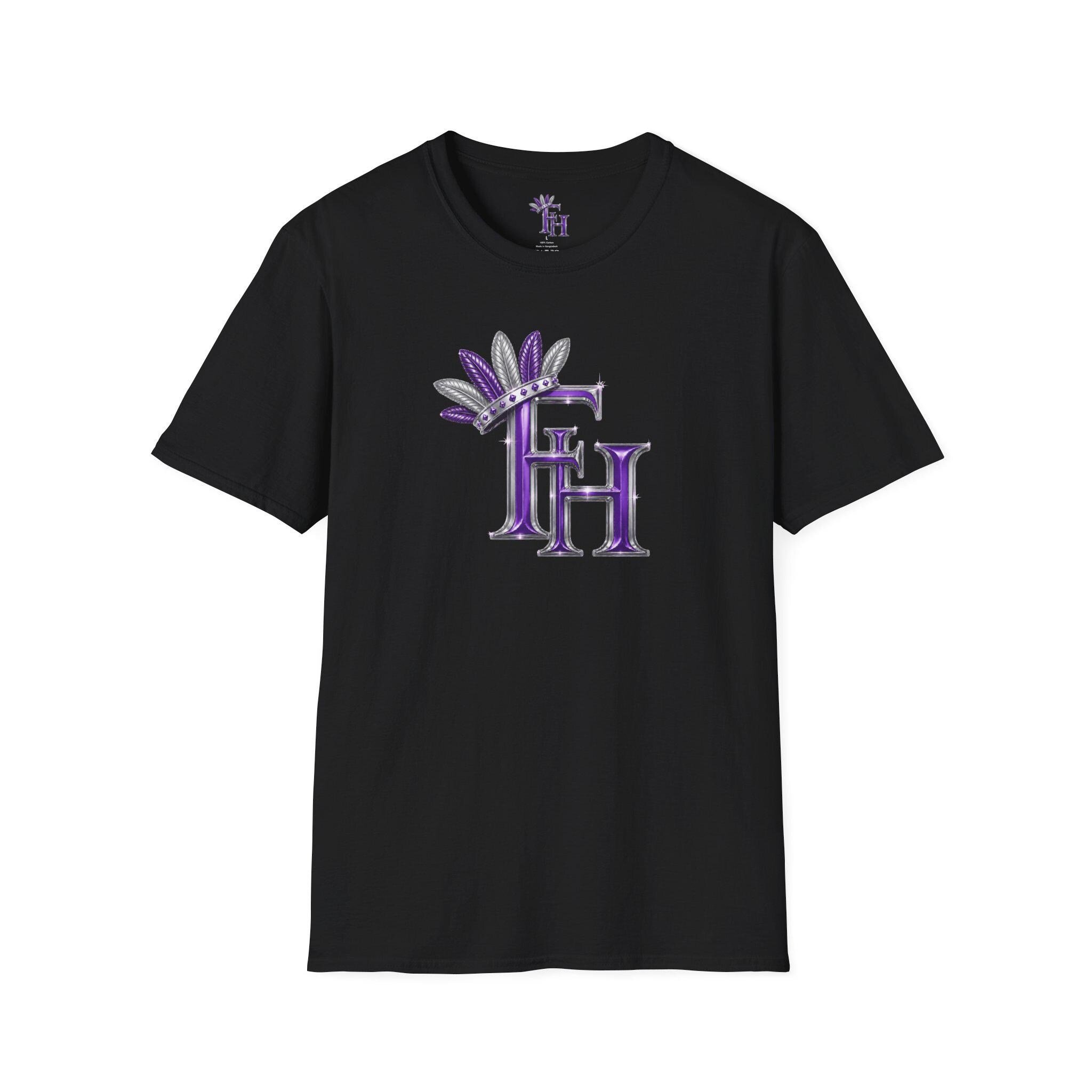 Purple Crown Monogram Freethinkers Hahom FH T-Shirt Initial Logo Tee, view 2