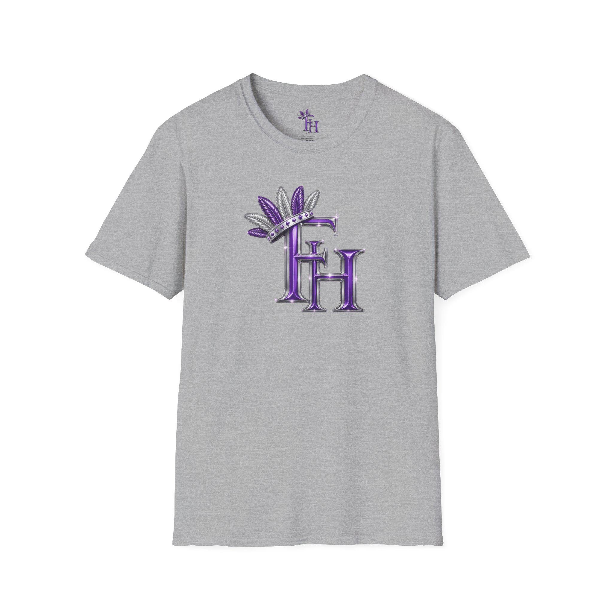 Purple Crown Monogram Freethinkers Hahom FH T-Shirt Initial Logo Tee, view 4