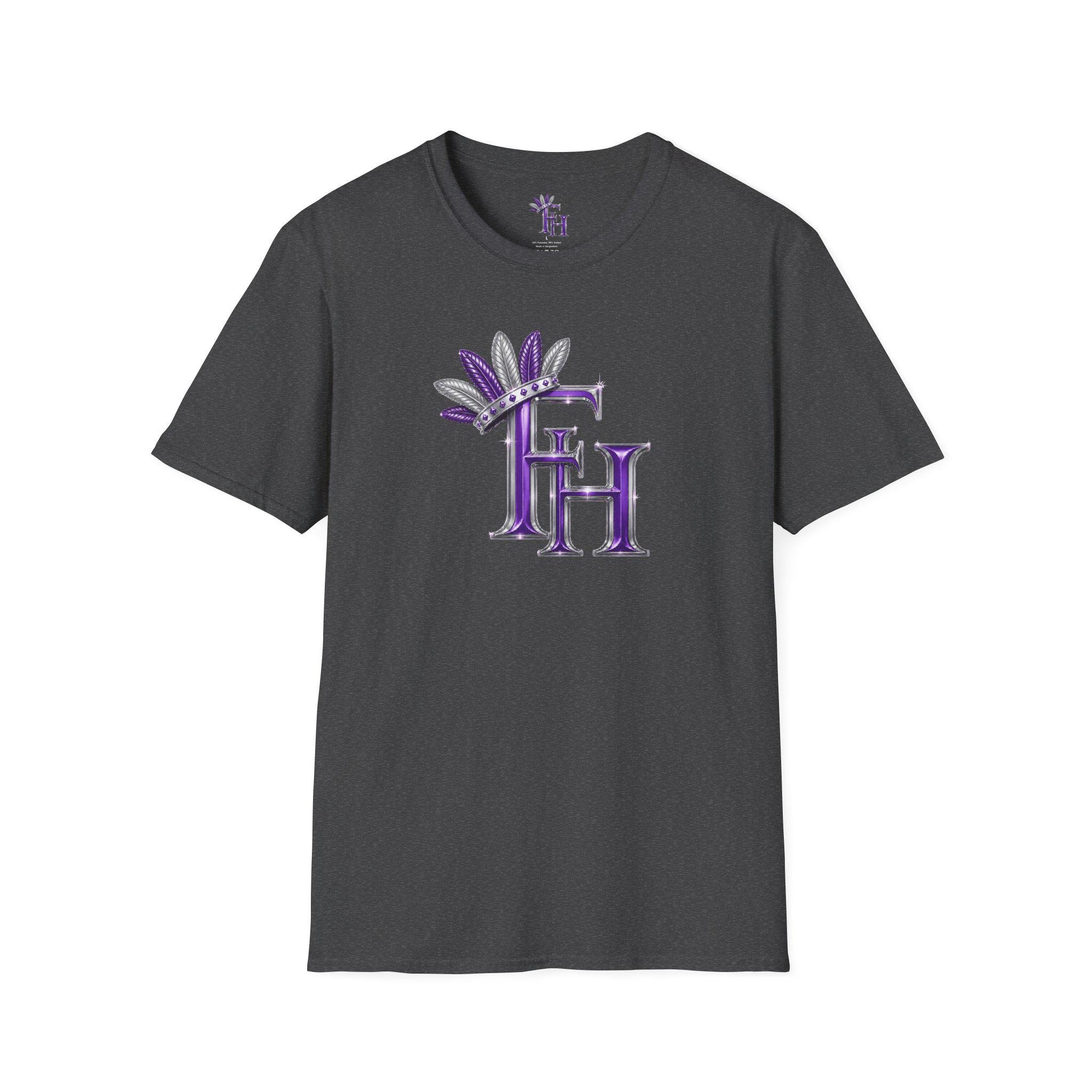 Purple Crown Monogram Freethinkers Hahom FH T-Shirt Initial Logo Tee, view 6