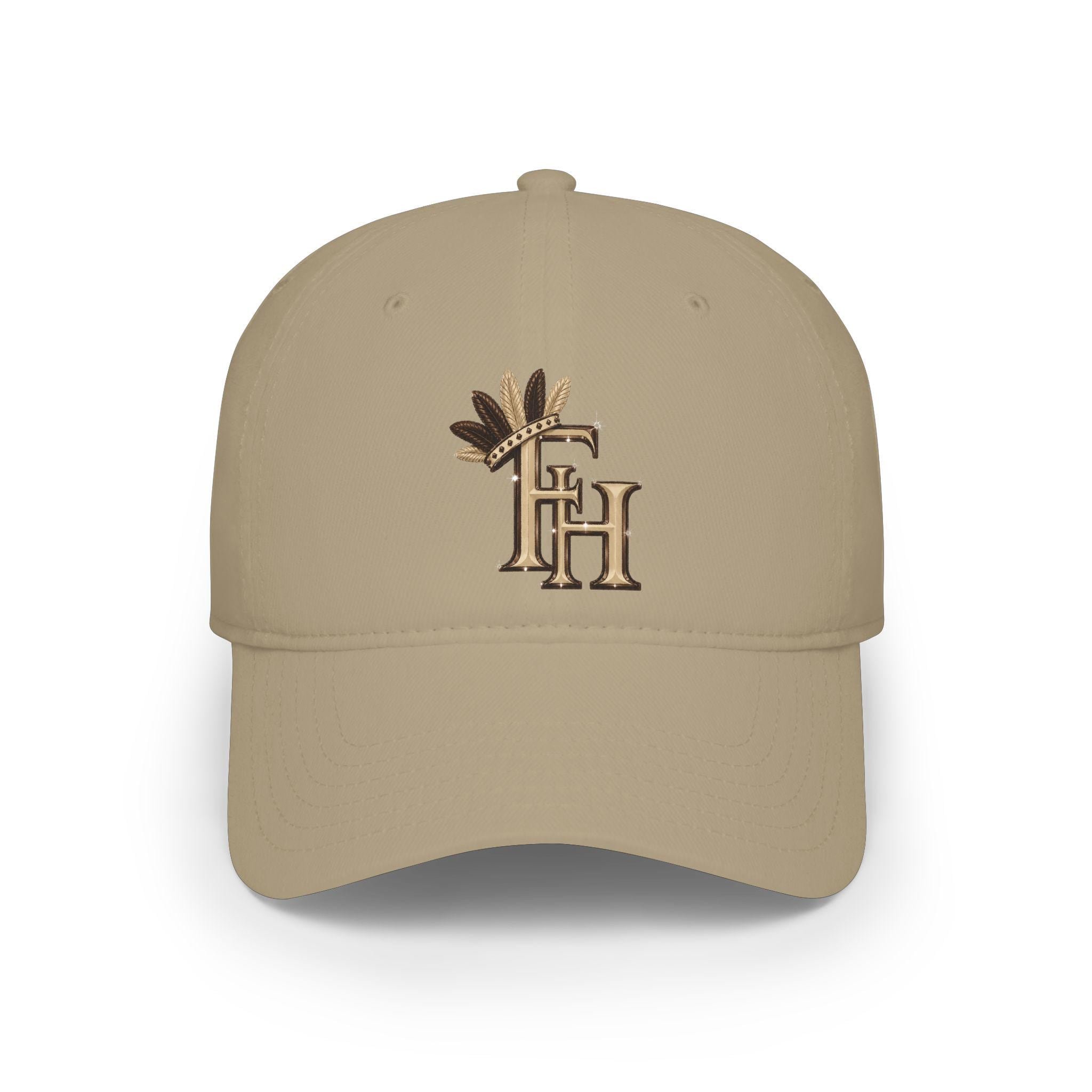 Feather Crown Freethinkers Hahom FH initials Monogram Low Profile Baseball Cap DTF Dad Hat